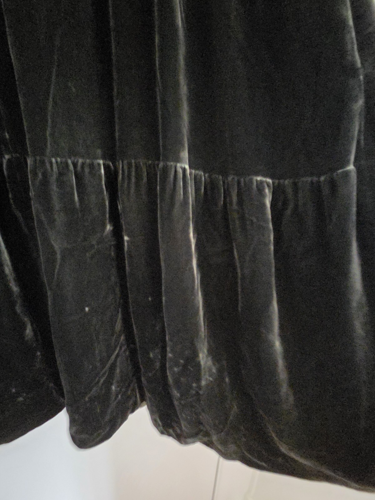 Vintage 90s Betty Jackson Studio Opera Duster Coat Forest Green Velvet Tiered
