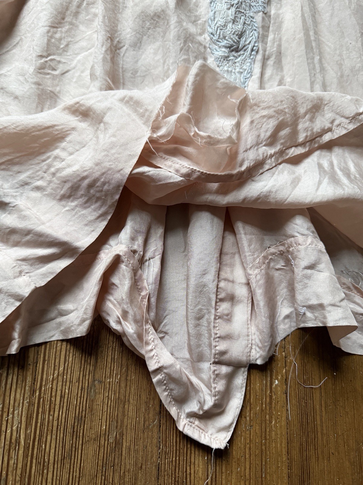 True Vintage Rare Victorian-Edwardian Blush Silk Lace Blouse