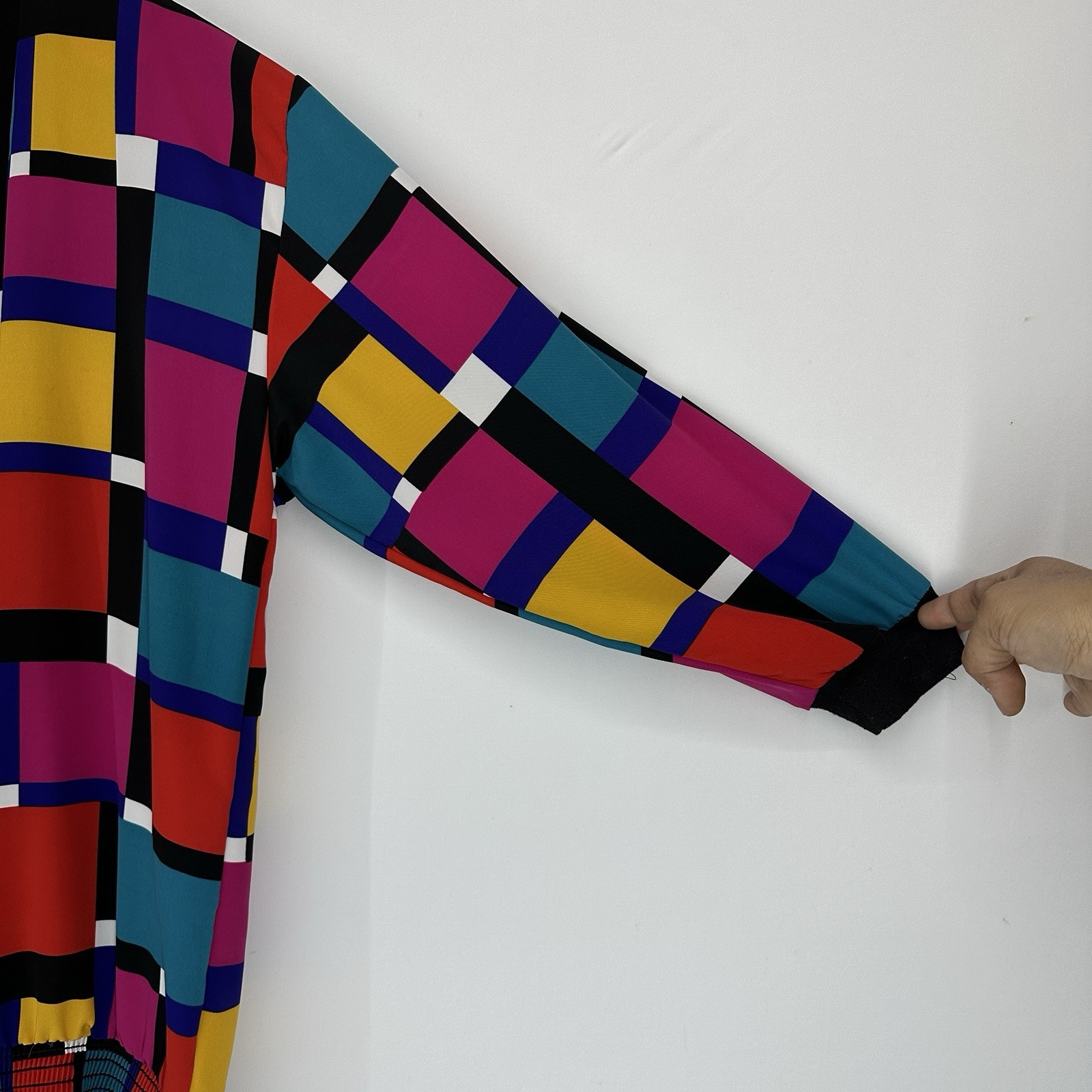 Peter Popovitch Colorful cardigan Medium Art Deco Women’s Geometric Fun 80s