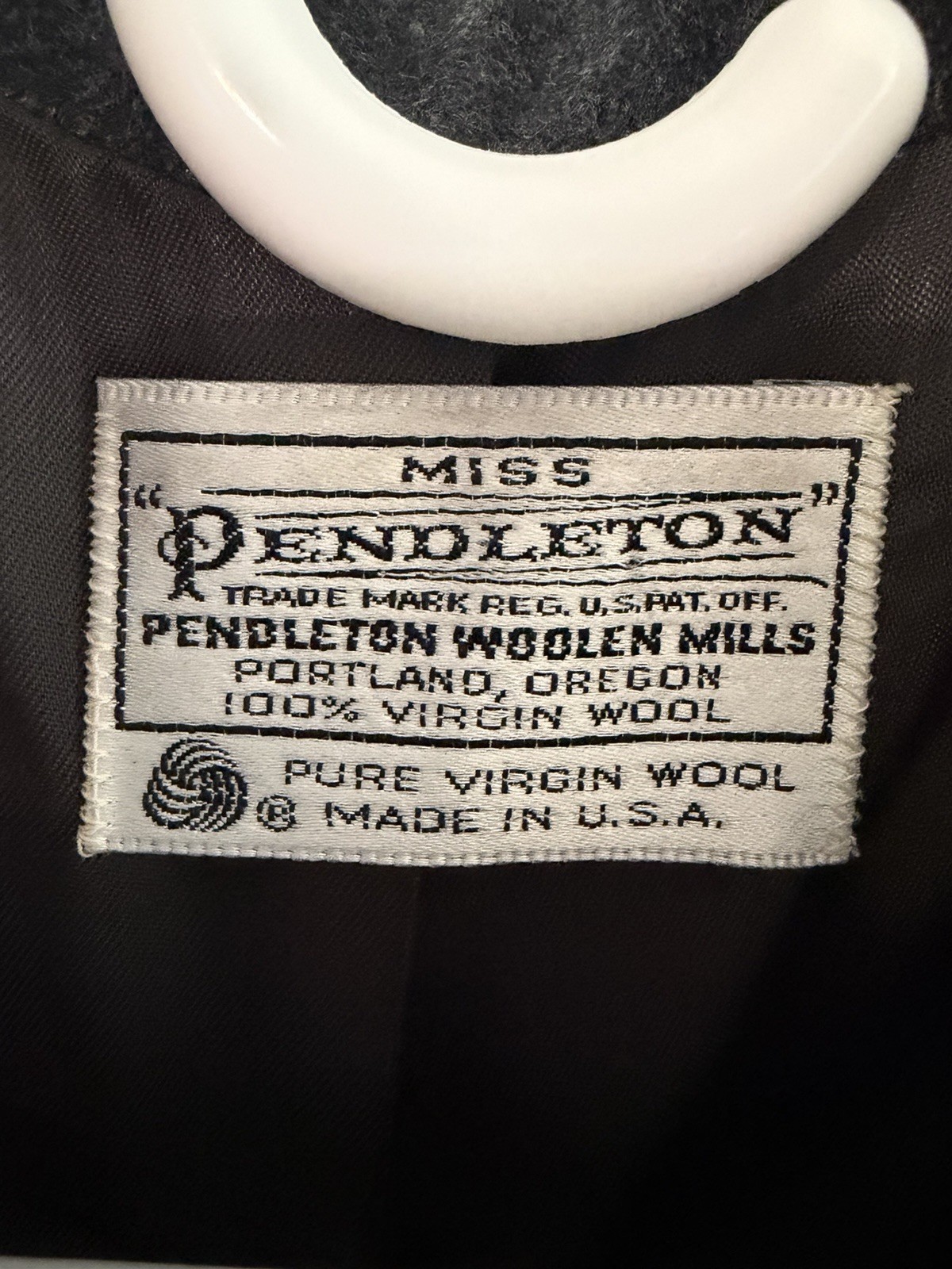 Vintage 60s Miss Pendleton Cropped Wool Blazer Sz 6 Charcoal Pointed Hem Lik New