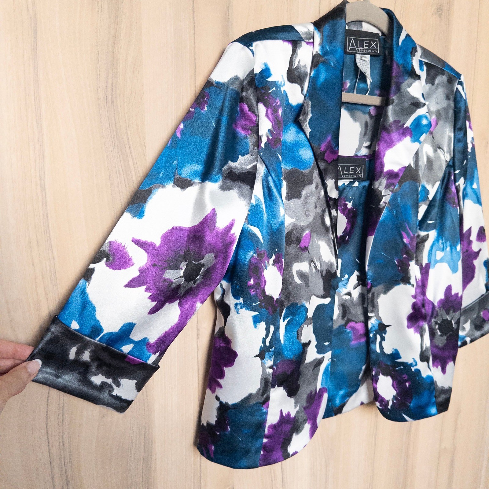 VTG Alex Evenings Womens Jacket Tank Set Sz L Floral Evening Chic Glam