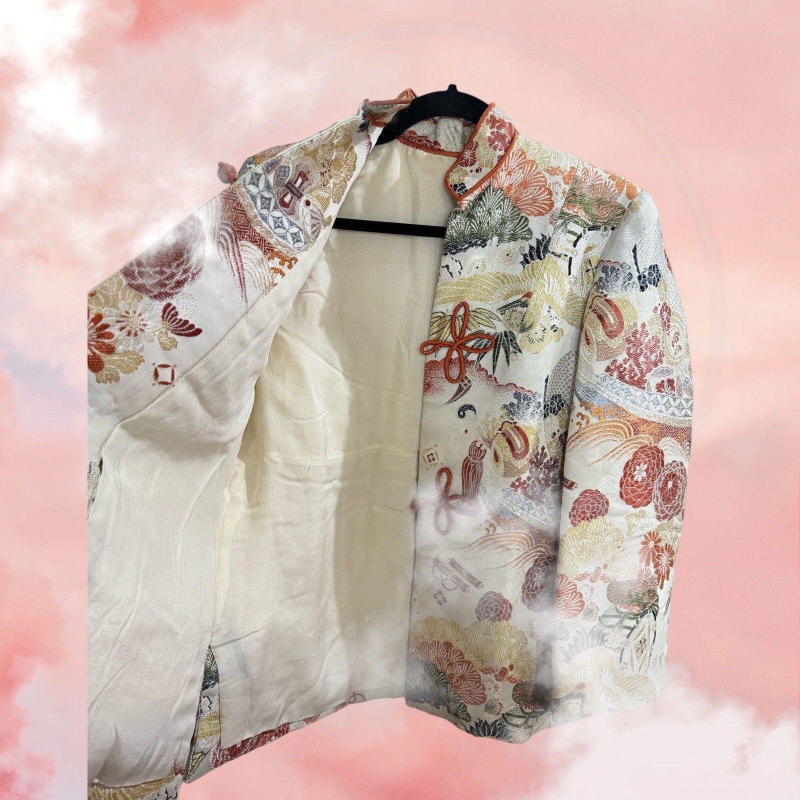 Beautiful Silk Blend Asian Jacket Made By Hand