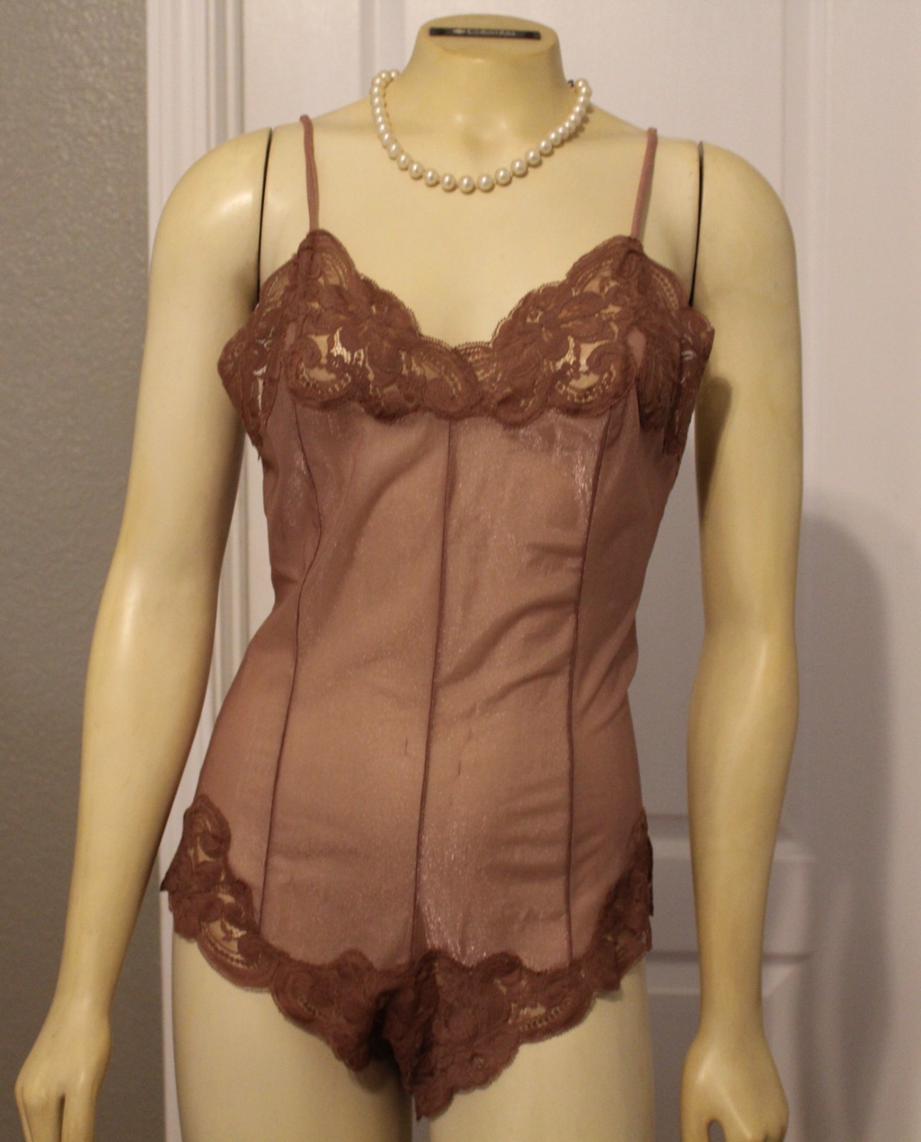 Vintage LADY LYNNE Teddy Bodysuit Rockabilly Pin-up SMALL 32&Prime; BUST