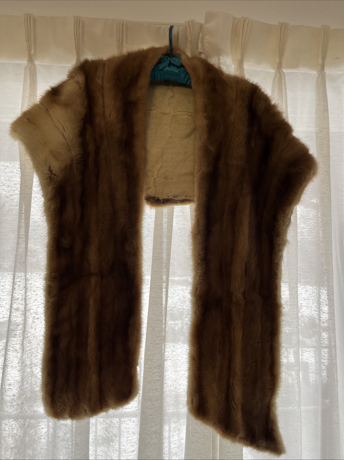 VINTAGE GLAM DAWN REAL MINK FUR STOLE SHAWL CAPE No Lining Faded AS IS