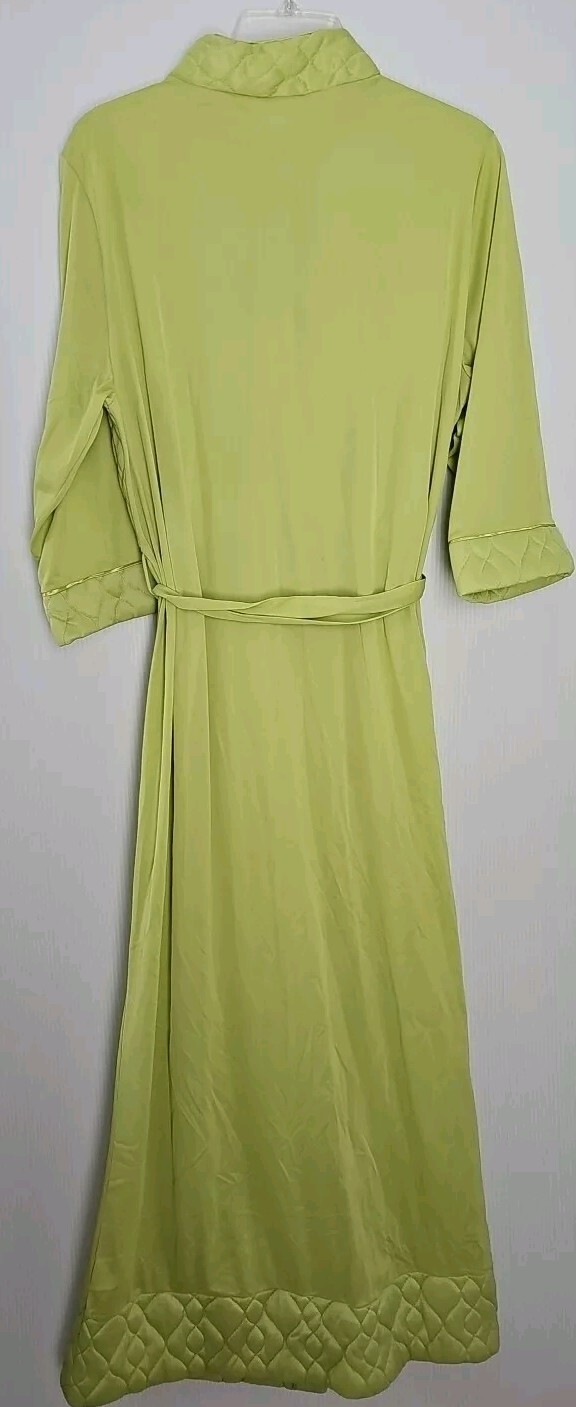 Texsheen 2 Piece Green Quilted Dressing Robe Peignoir + Nightgown Combo Set L