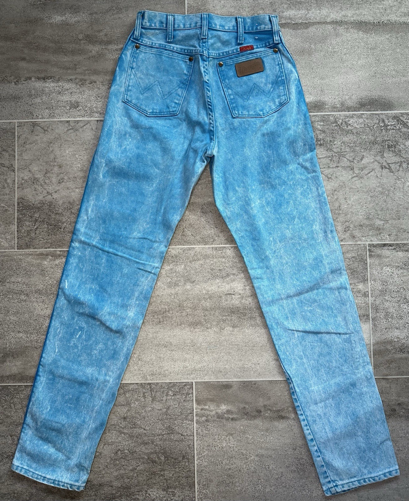 VTG Wranglers Women&rsquo;s Cowboy Cut Slim Fit Acid Wash Blue Style#14MWZHQ Sz 13×34