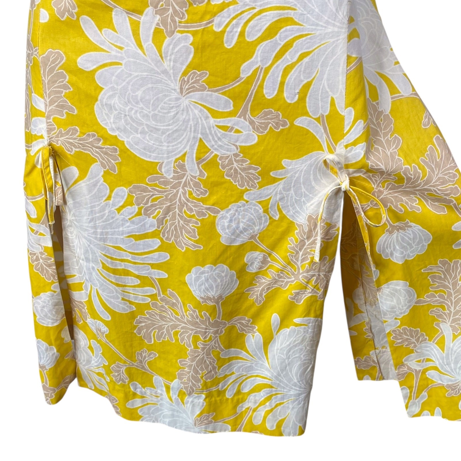 Vtg 60s Dash-About Yellow Floral Split Skirt Scooter Mini Dress SZ 16