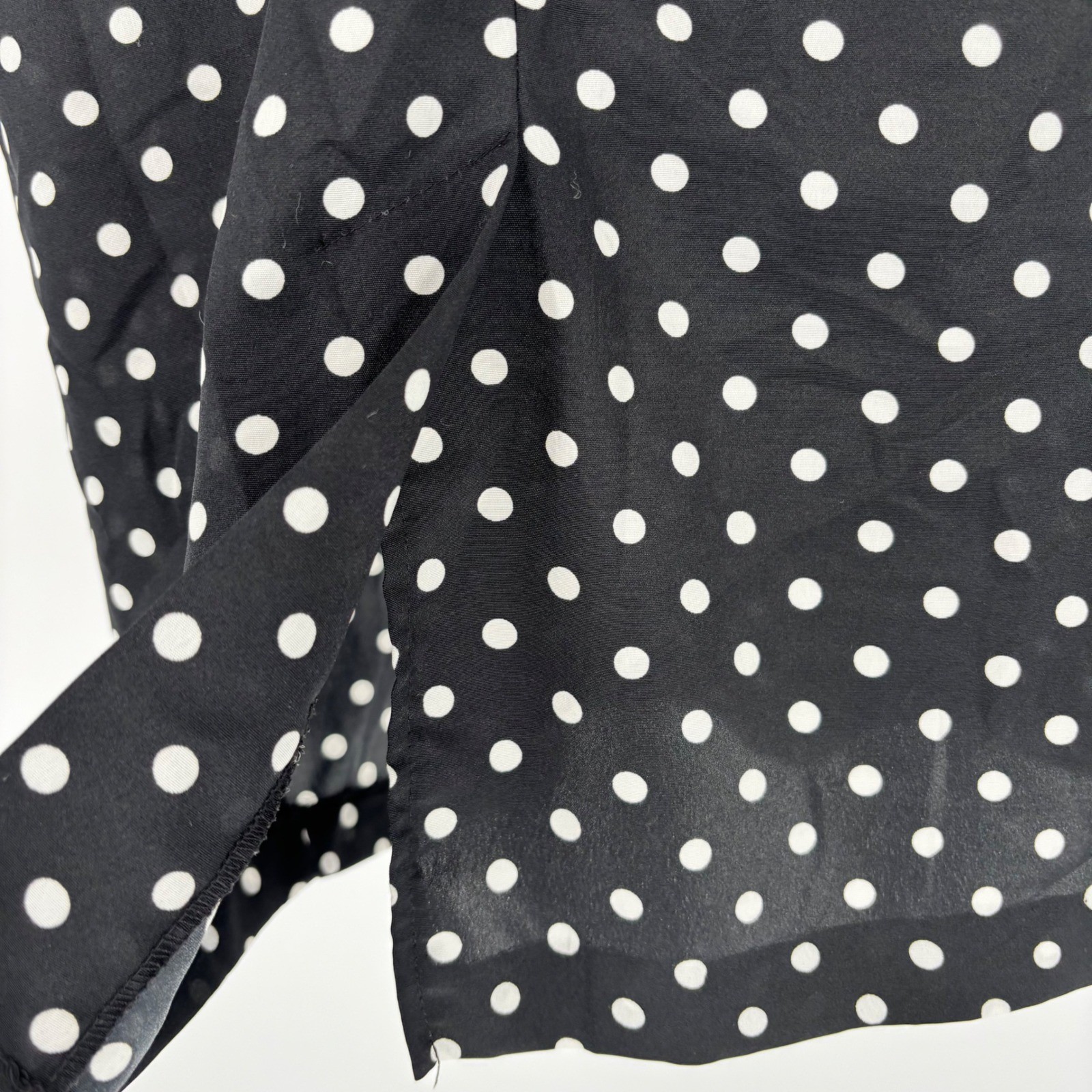 Vintage 80s Kristen Polka Dot High Neck Midi Secretary Dress Sz 10