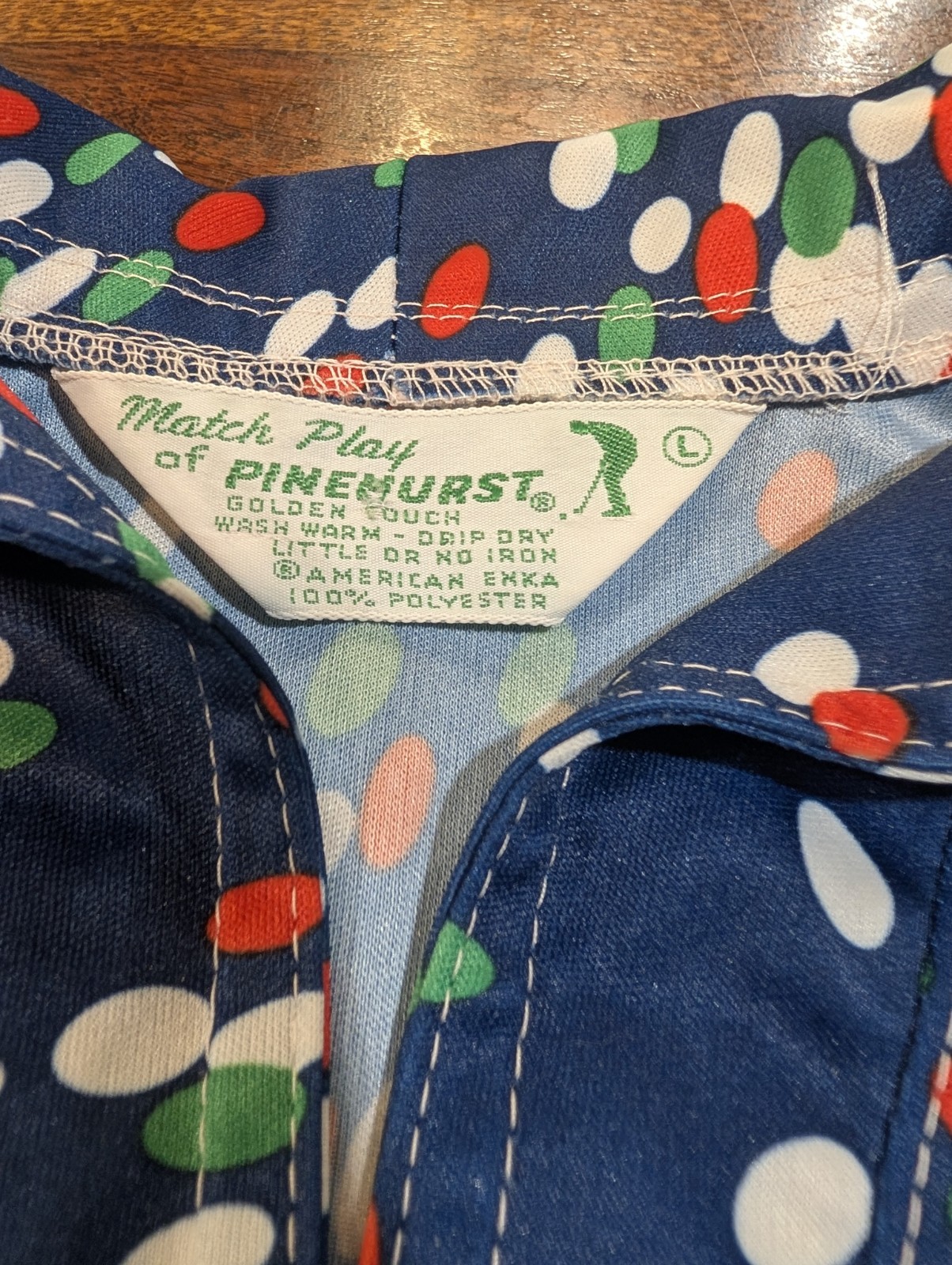 Rare! Vintage 70s Match Play of Pinehurst Women&rsquo;s Golf Top Shirt Size Large