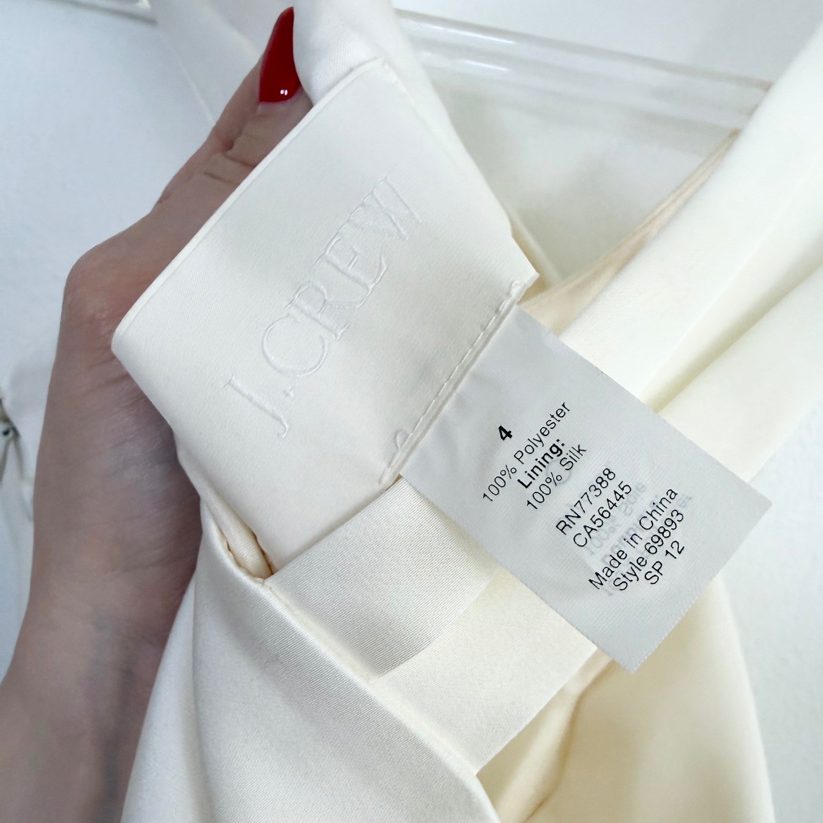 J.Crew Bridal Silk Lined Cross Back Wedding Gown Ivory Size 4