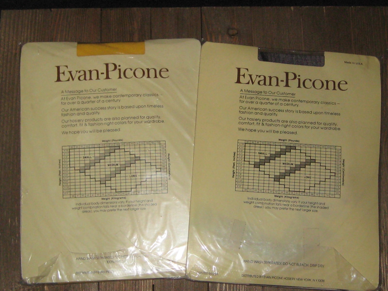 Vintage 1980s Nylon Stocking Evan-Picone Lot 1 Yellow/White 1 Navy Classic Rib M