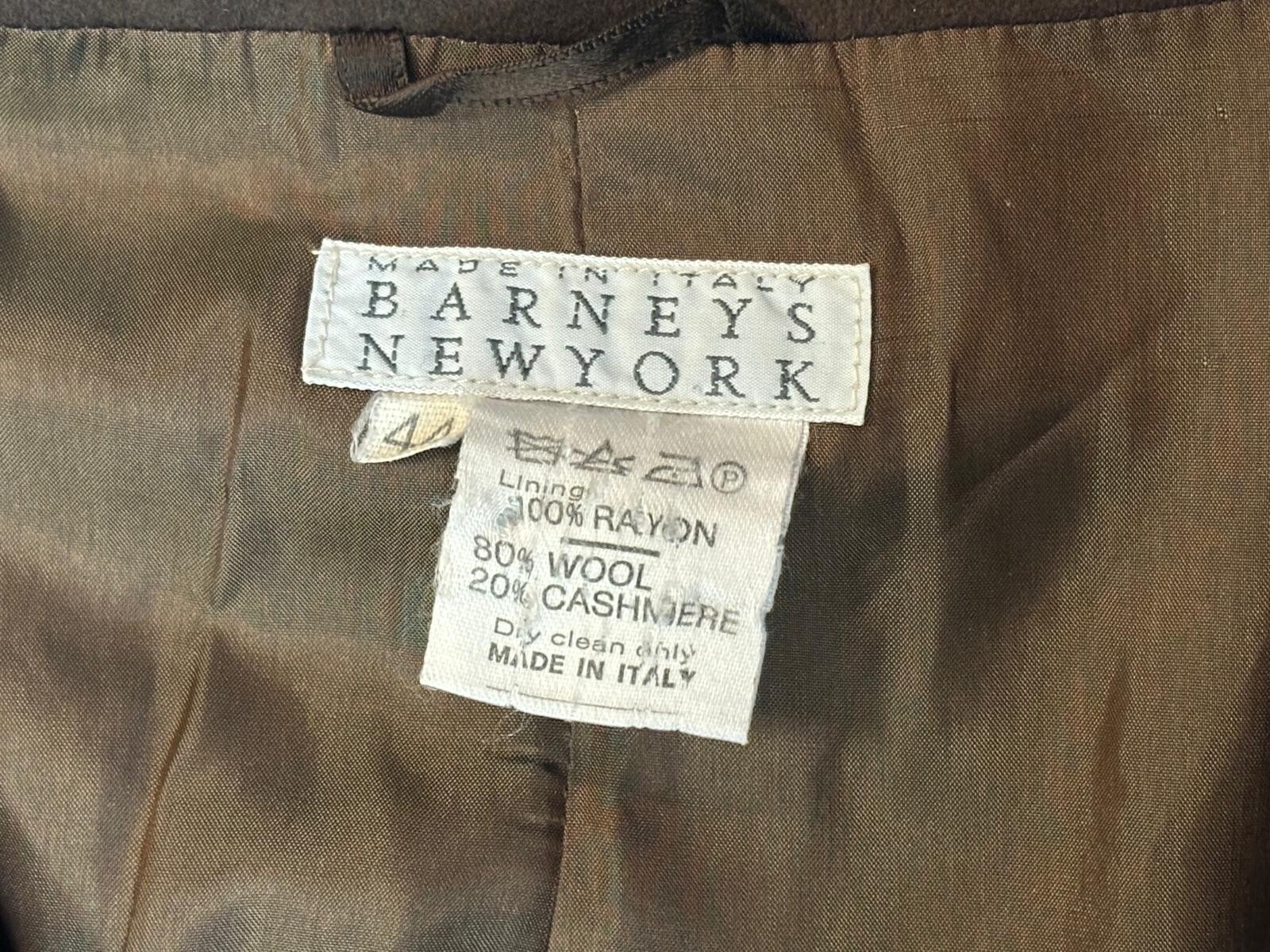90&rsquo;s Barneys New York wool single breasted Nehru style brown jacket size 44