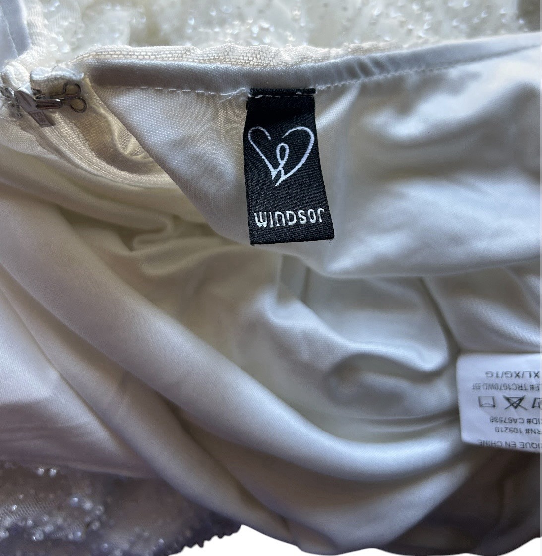 Windsor White Beaded Long Spaghetti Strap Slip Dress XL Polyester Spandex