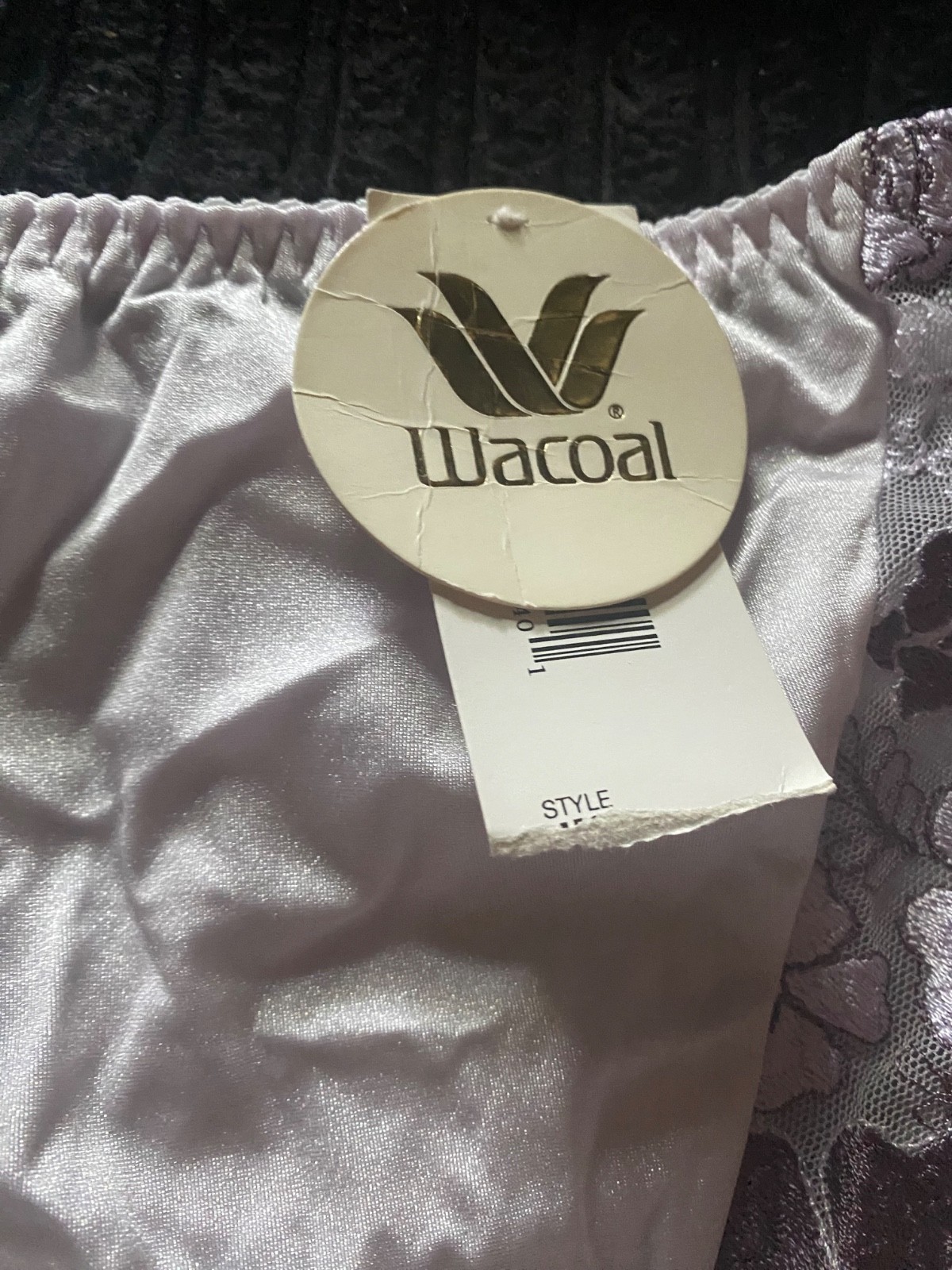 NWT Wacoal Capucine Pale Lavendar Lace Embroidered Panty L 84139