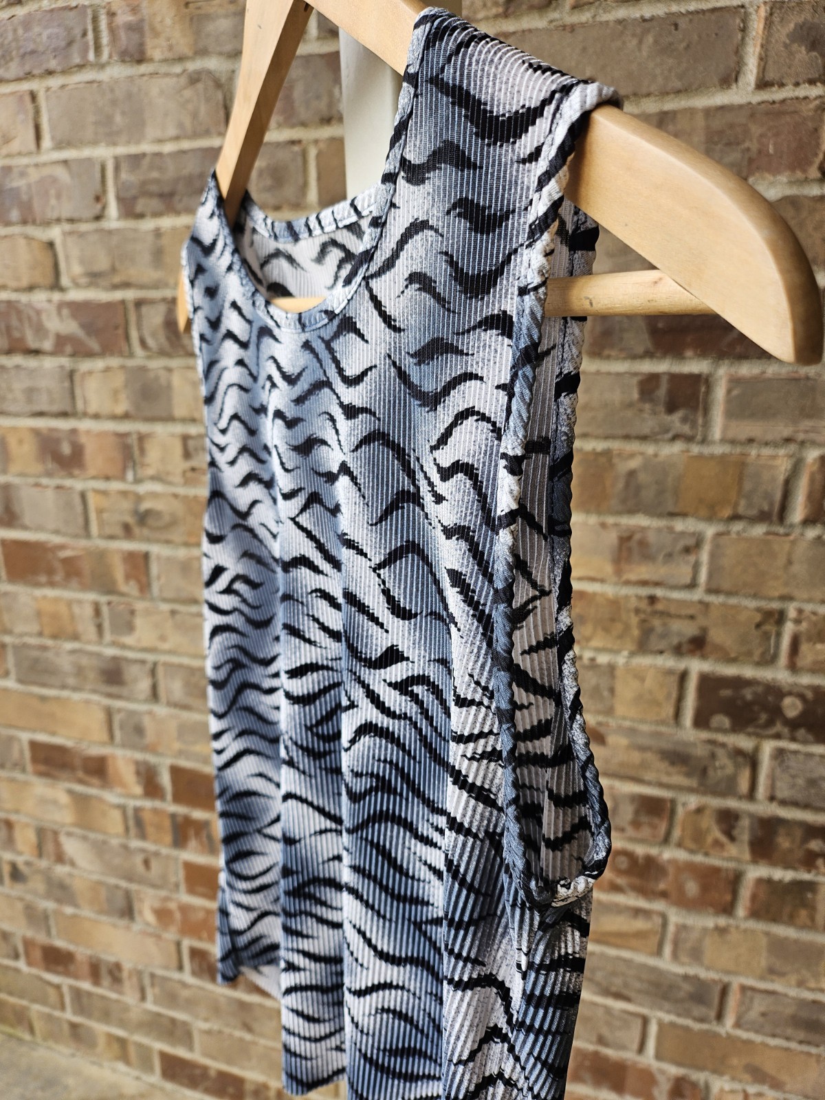 Vintage 1990s Animal Print Black And White Tank Women&rsquo;s Small 2000s