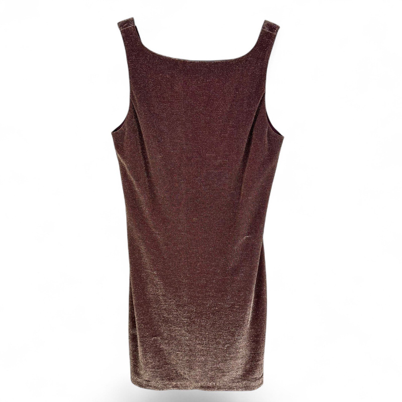 Andria Polizzi For Rex Lester Vintage Bronze Shimmer Sleeveless Mini Dress 6 USA