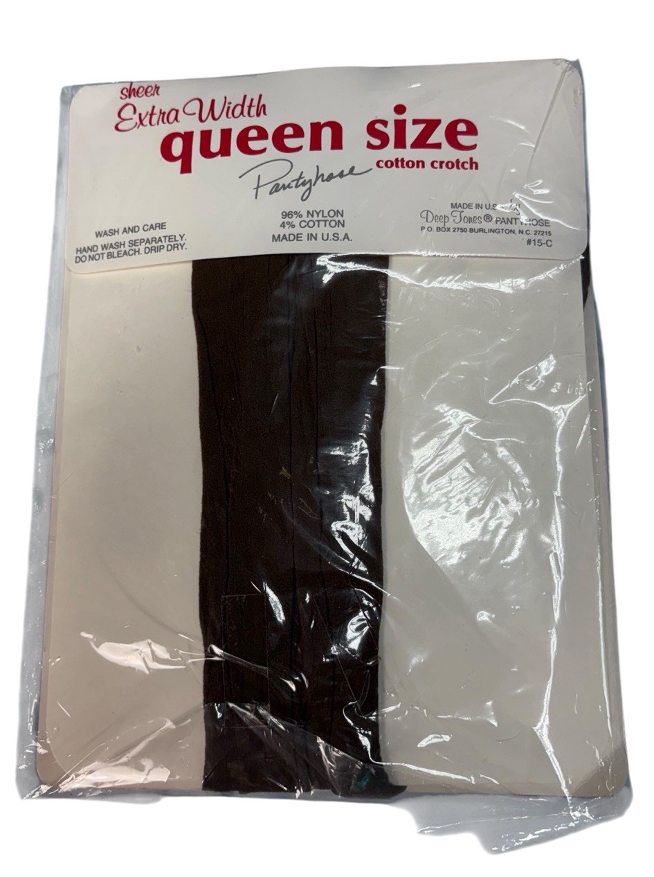 Vintage Deep Tones Queen Size Sheer Pantyhose 3X-4X NOS USA Lot 4 Coffee Suntan