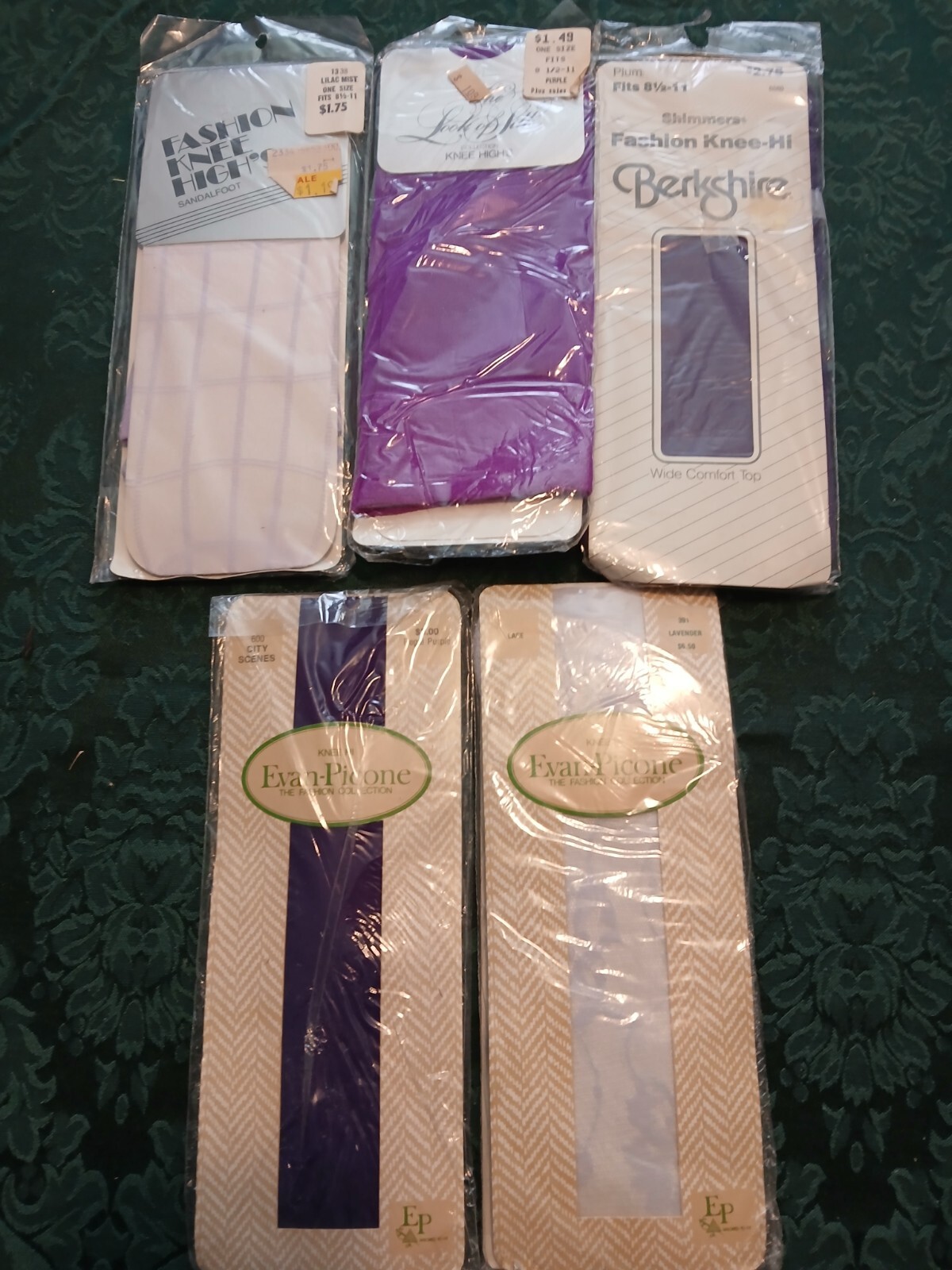 1980s Lot of VTG Knee Highs Women&rsquo;s Various Brands NEW Purple