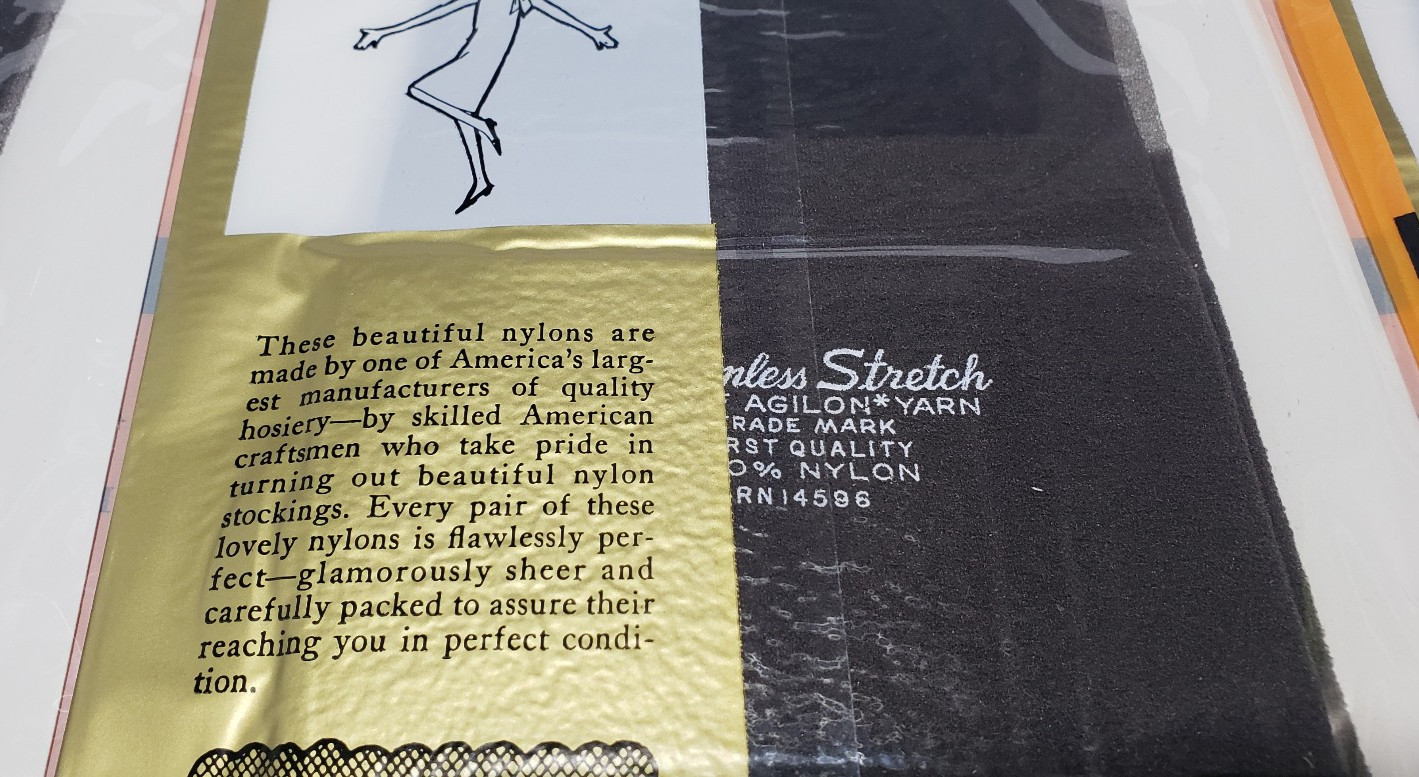 3 Pair NOS Vintage Arthur Murray Seamless Stockings Average Off Black 1960s-70s