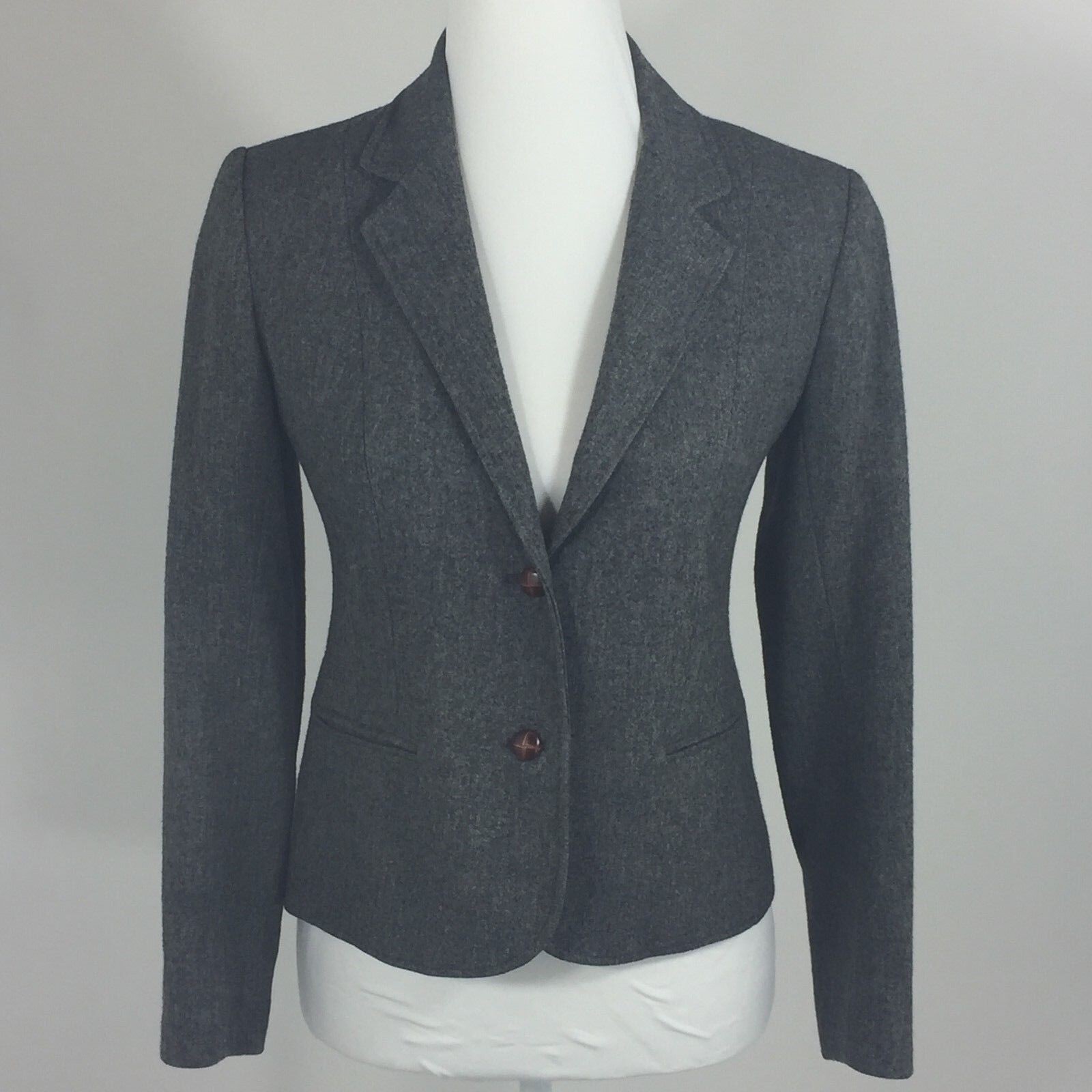 Larry Levine Womens Medium Blazer Wool Grey Union Made Vintage