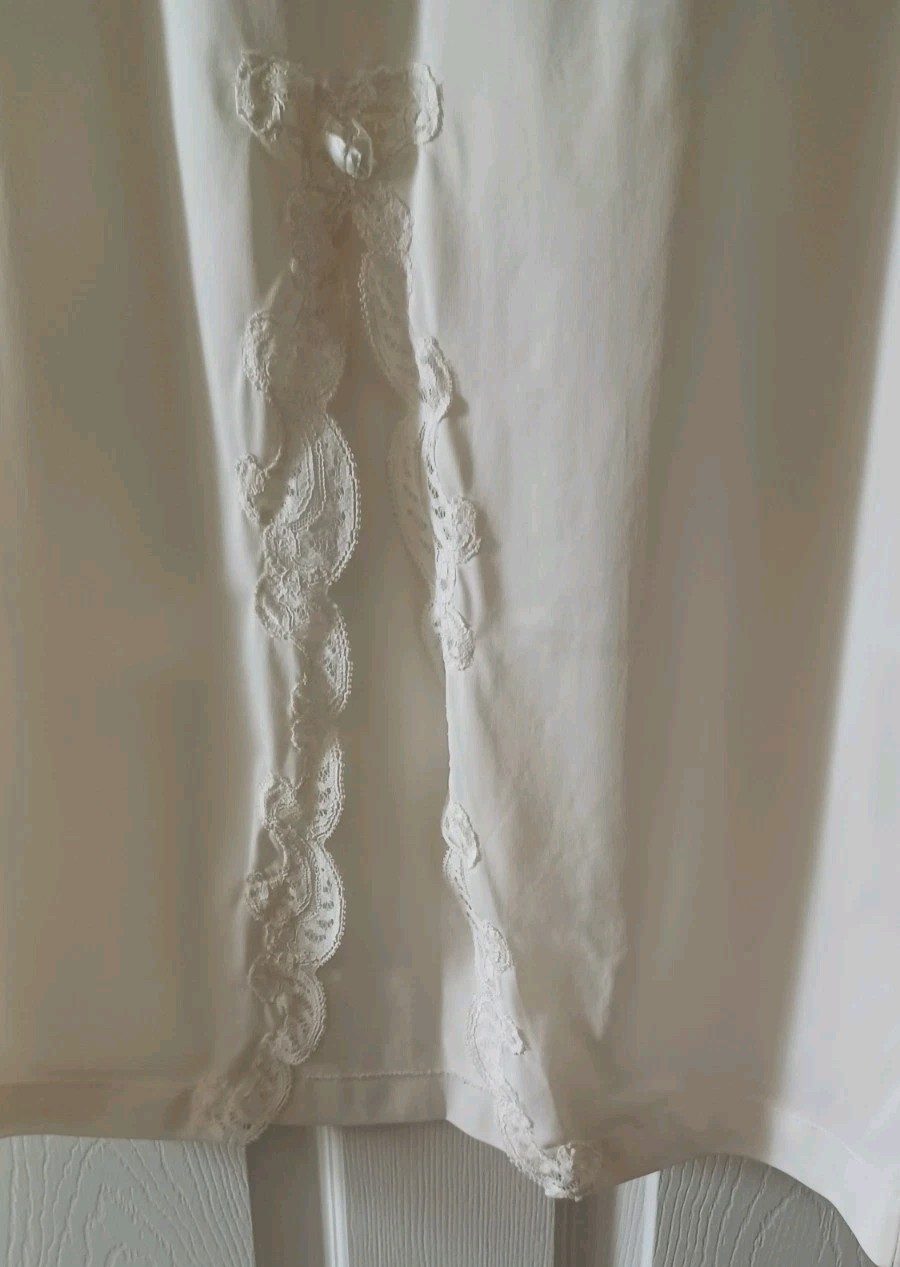 Vintage Sears Formal Half Slip Ivory 27-29 Waist Length 36 In Slit Lace Accent