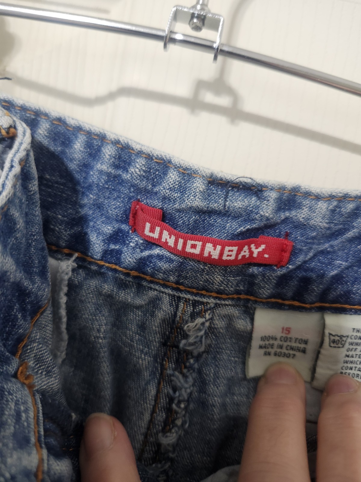 Vintage Denim Skirt With Split In Back unionbay Juniors Size 15 Y2K classic