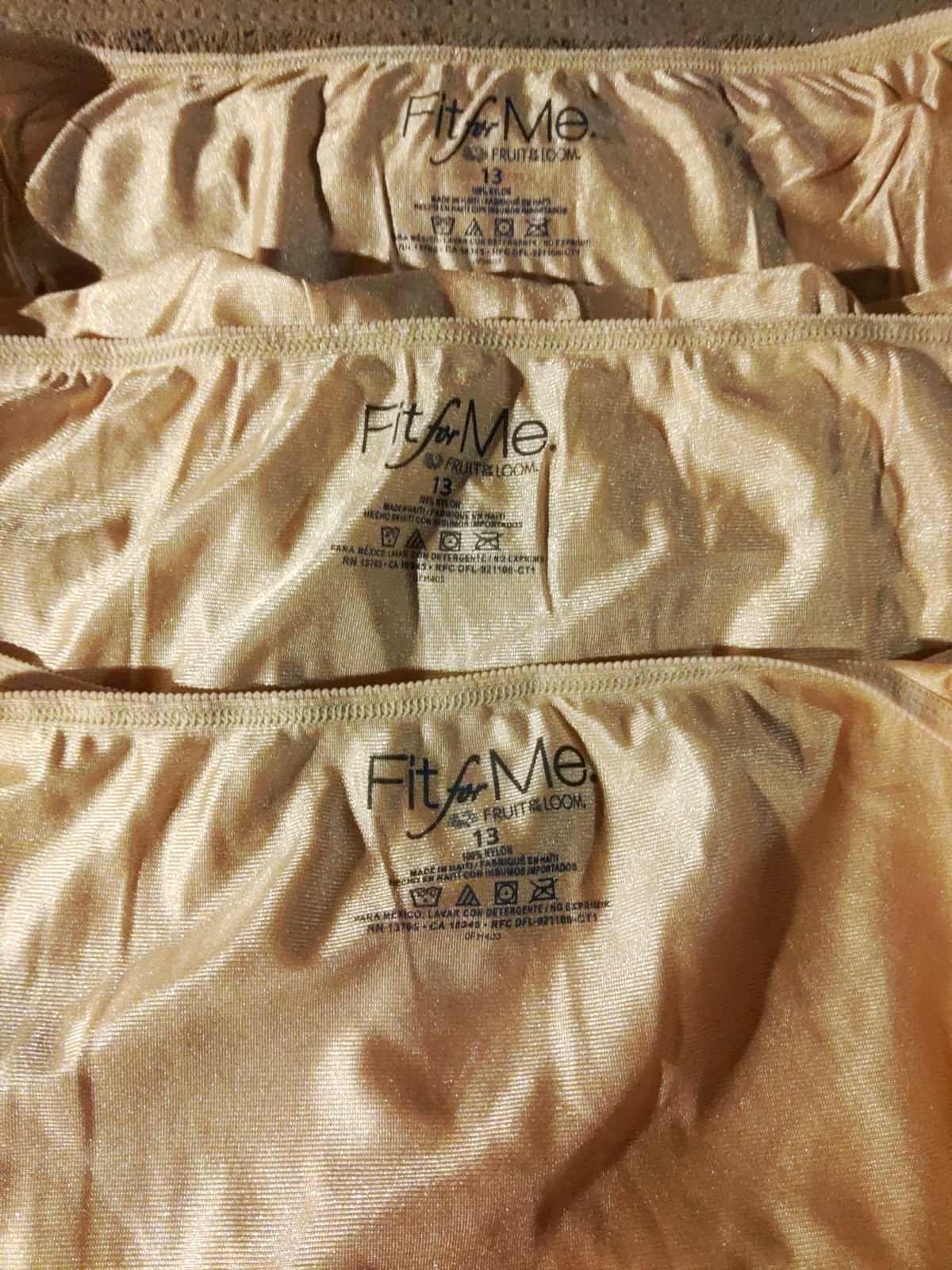 Lot Of 3 Size 13 vintage fruit of the loom 100% nylon panties « Fit For Me »