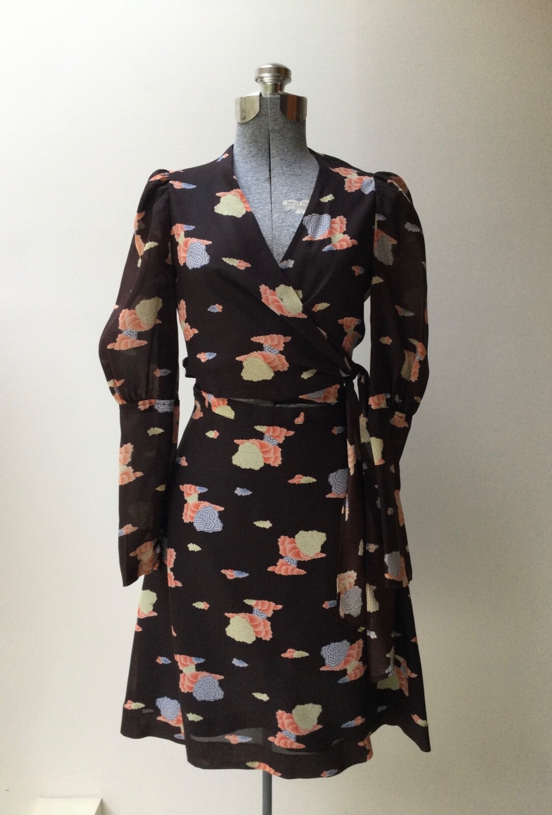 Vintage 1960&rsquo;s Kenzo Cloud Print Wrap Blouse and Skirt