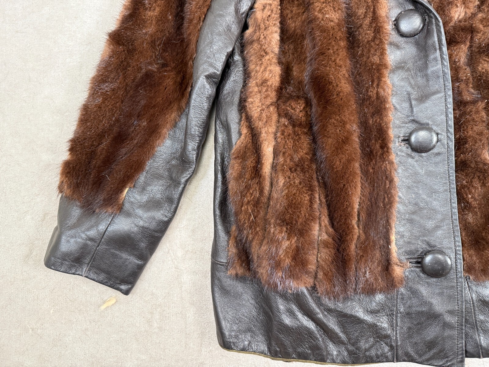 Vintage Arter Jonas BAKER FUR COM Genuine Mink Stole Dark Brown Fur Satin Lined