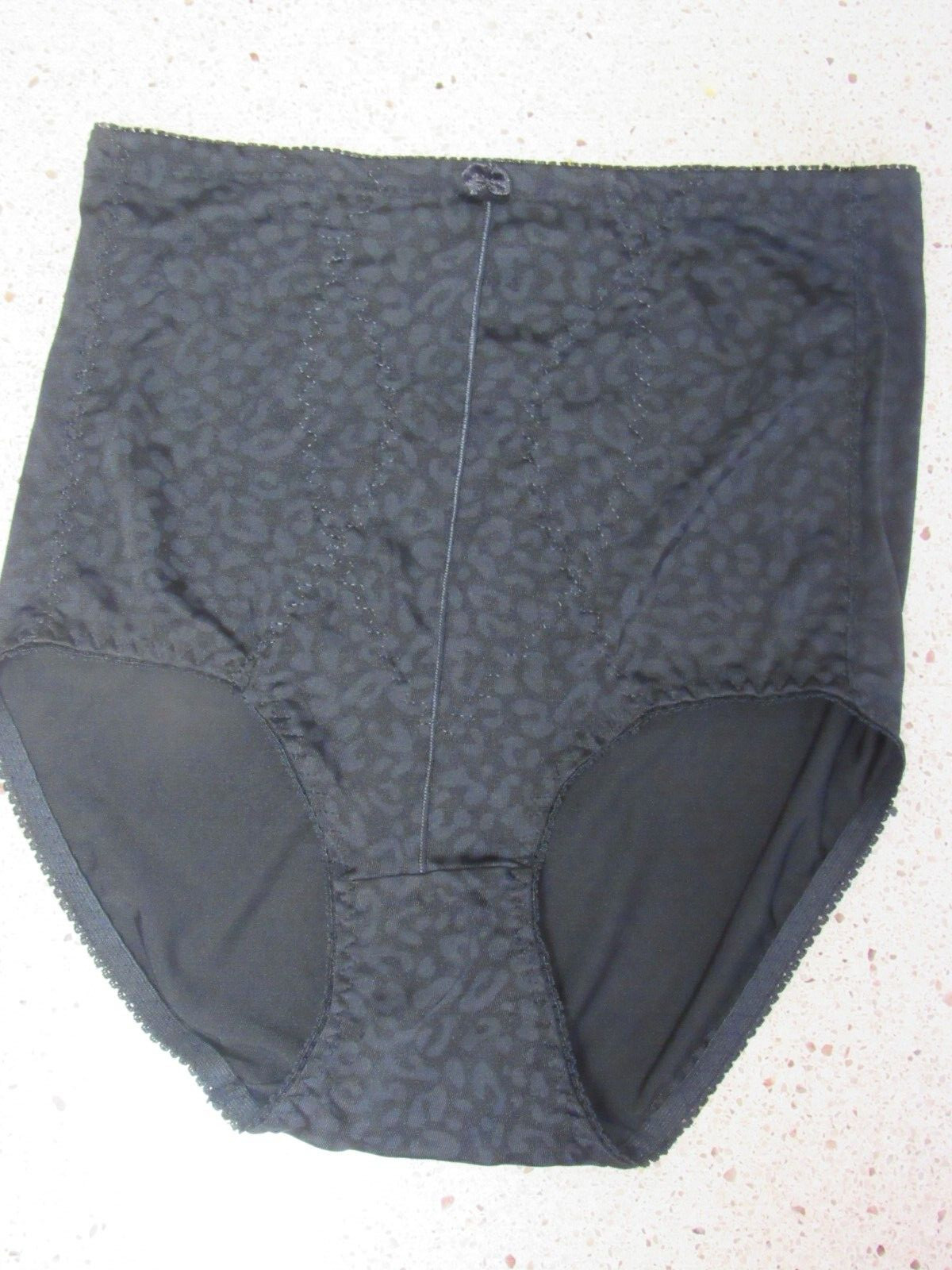 HEAVENLY SHAPERS BLACK FLORAL LIGHT TUMMY CONTROL BRIEF GRANNY PANTIES 7 L SISSY