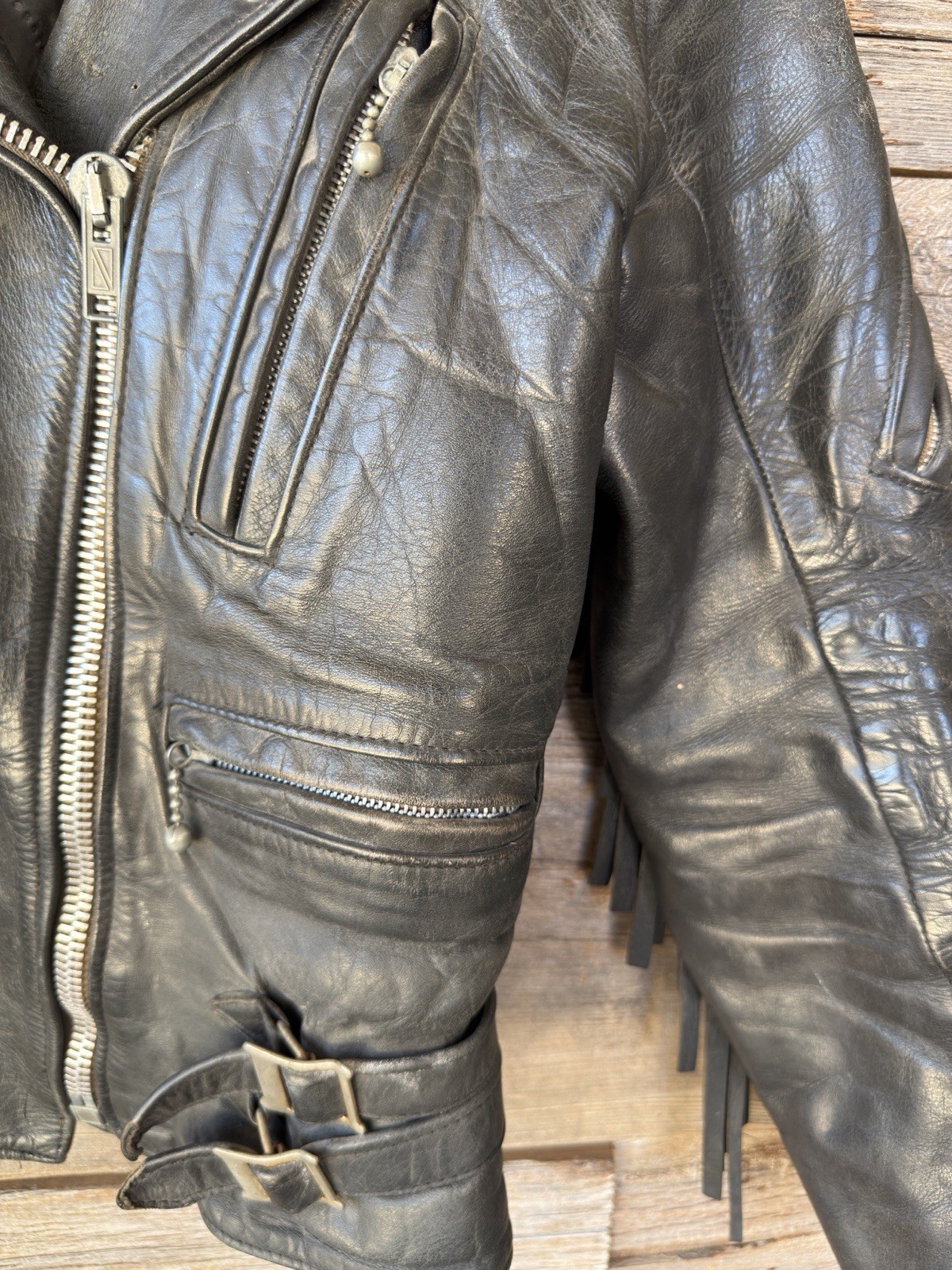Vintage Rivett’s London Fringed Leather Motorcycle Jacket | 59 Club & BSA Pins