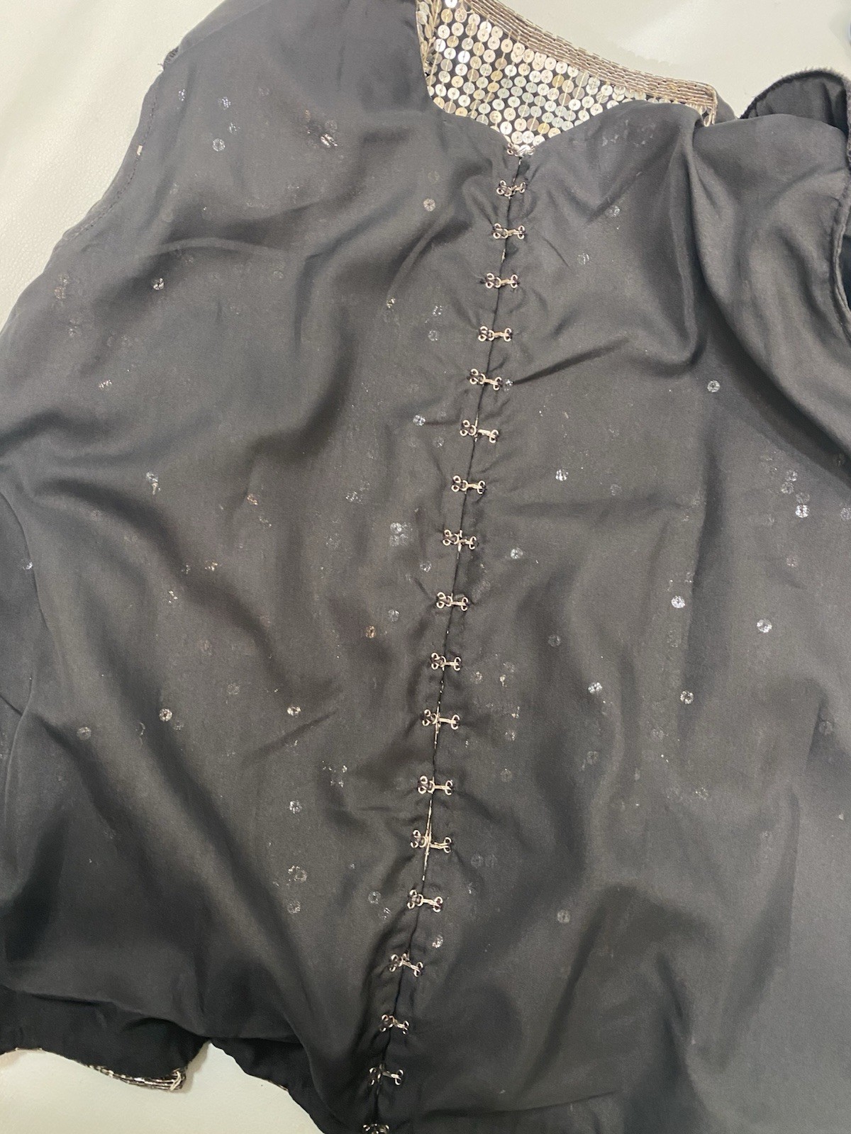 Vintage Sequin Top SIZE SMALL silver jacket STENAY 80s 90s classic formal