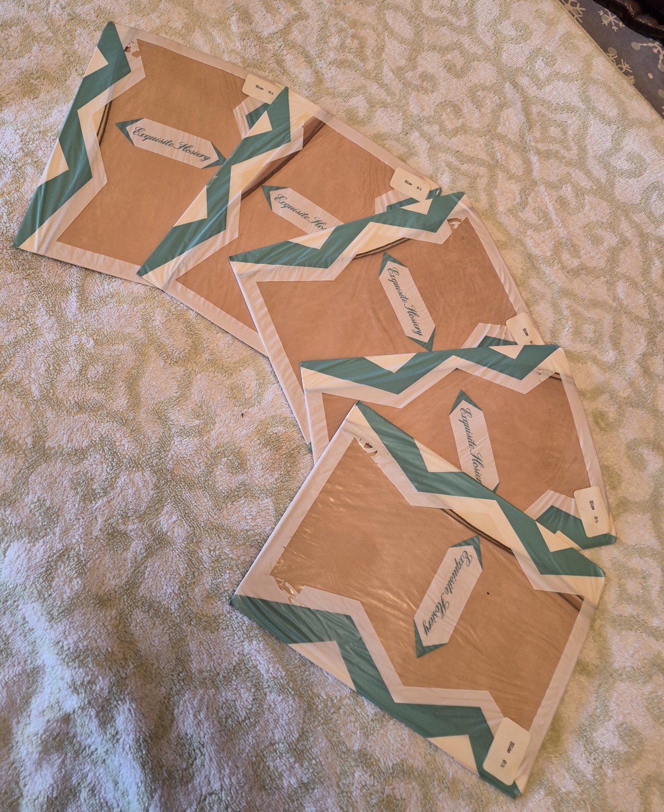 Vintage Lot of 5 Exquisite Hosiery Nylon Stockings Dark Seam 8 1/2