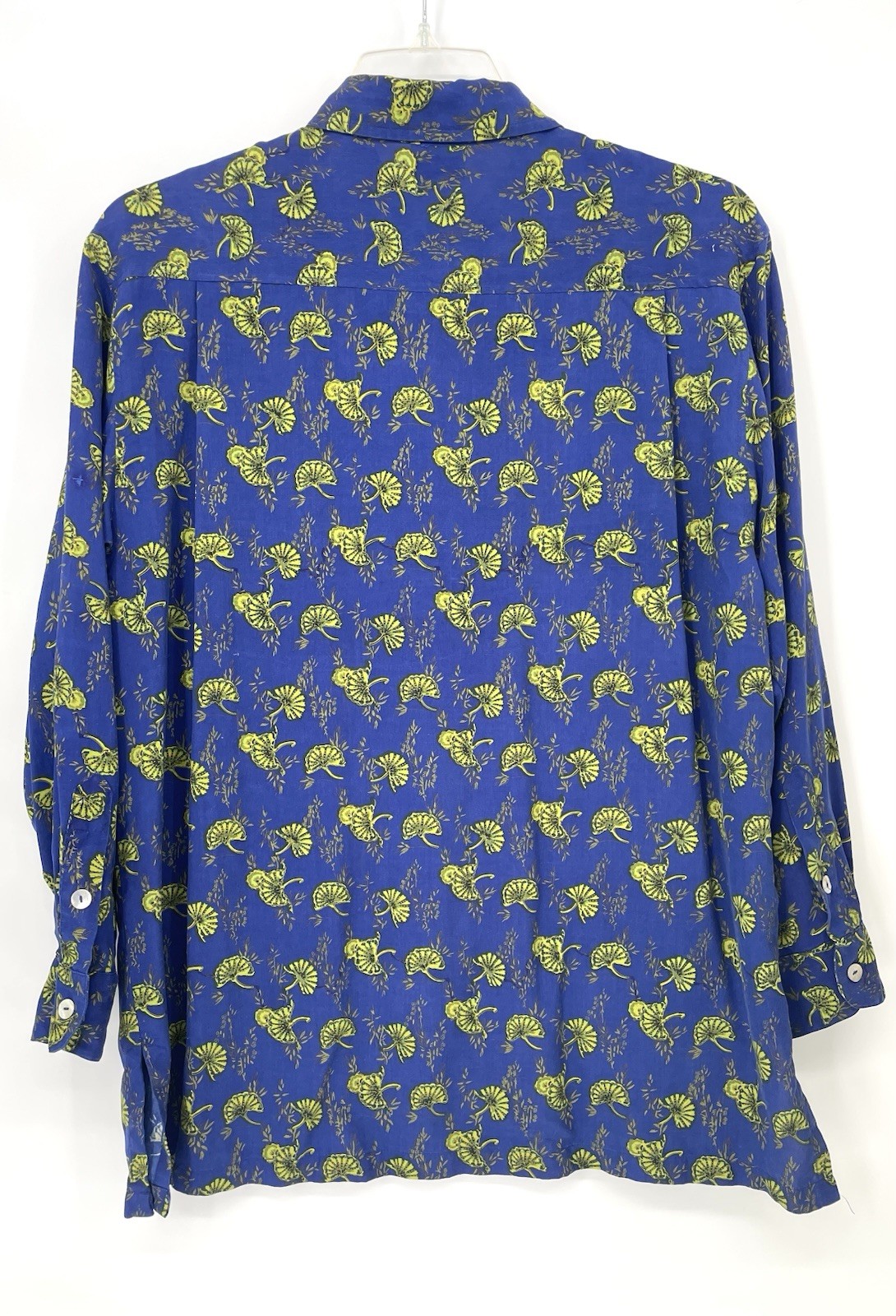 Vintage 1990s Y2K Floral Statement Maximalist Over Sized Silk Blouse Shirt LG