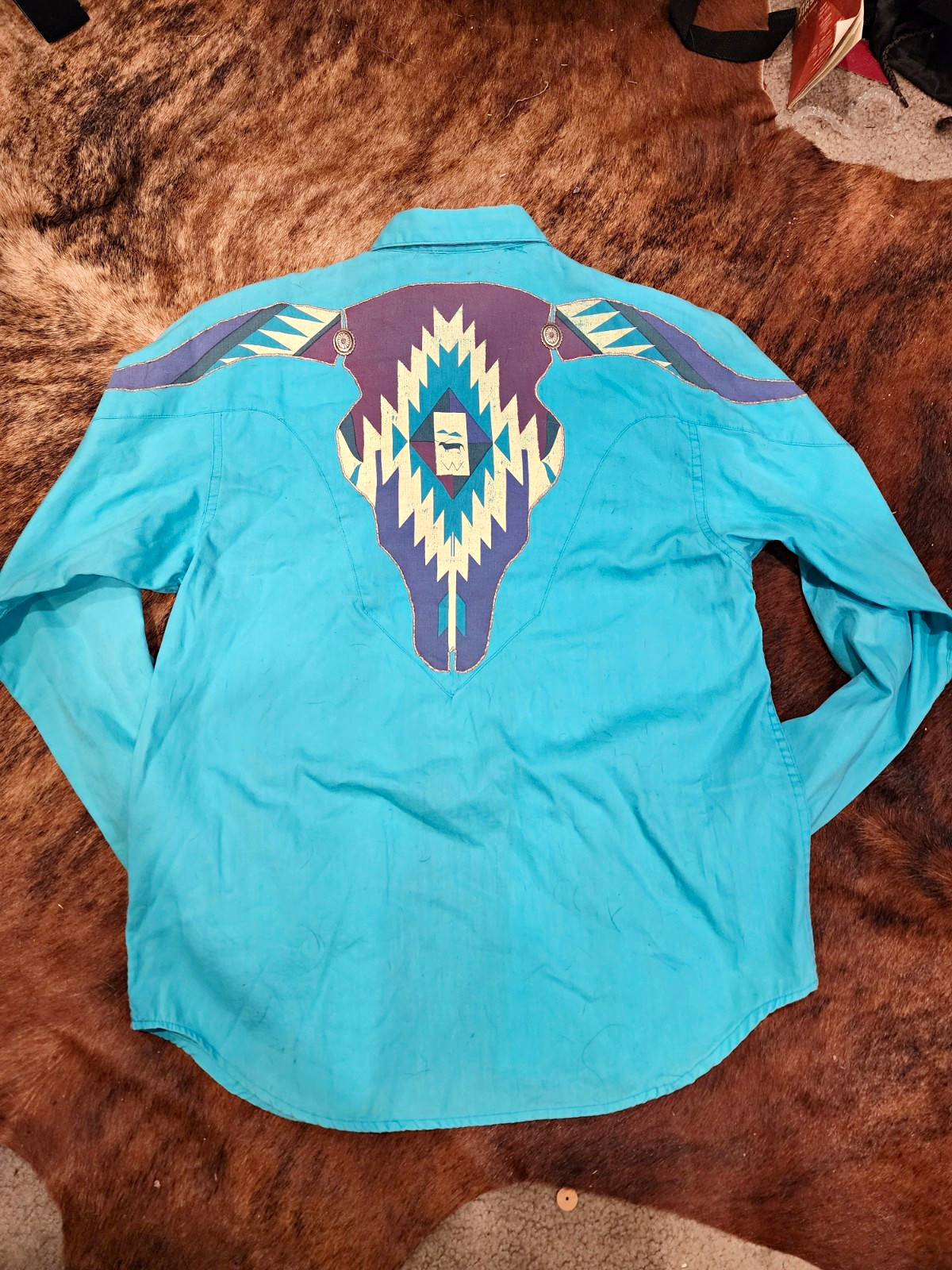 VTG 90&rsquo;s Wrangler Women’s M Turquoise Western Long Sleeve Button Shirt Buffalo