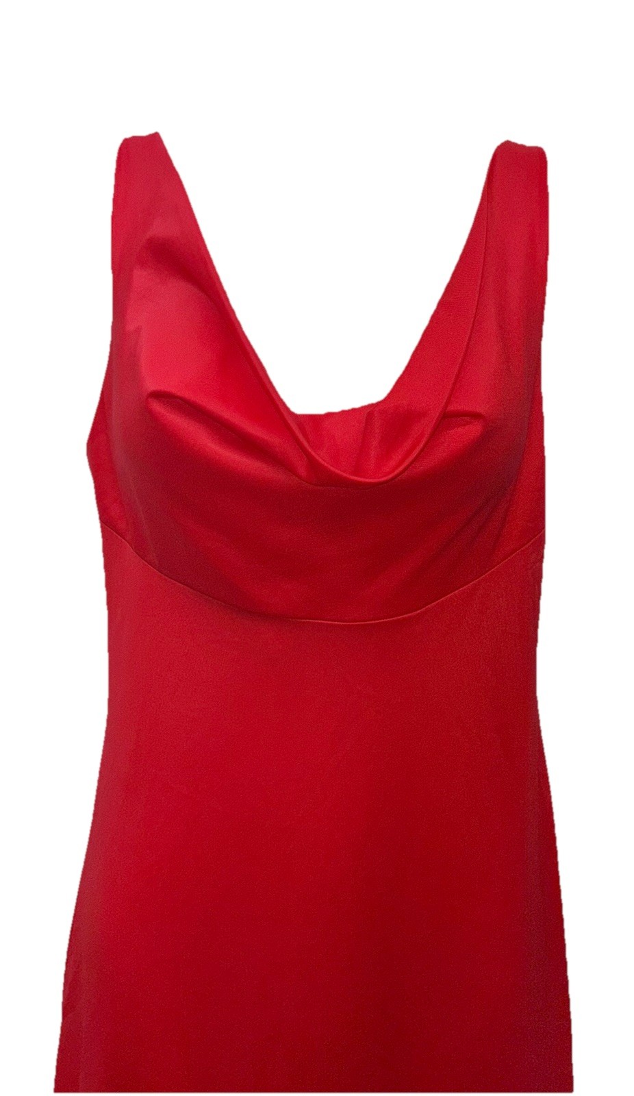 VTG 70s GILEAD Size 32 Sleeveless Cowl Neck Empire Waist Nylon Nightgown Red