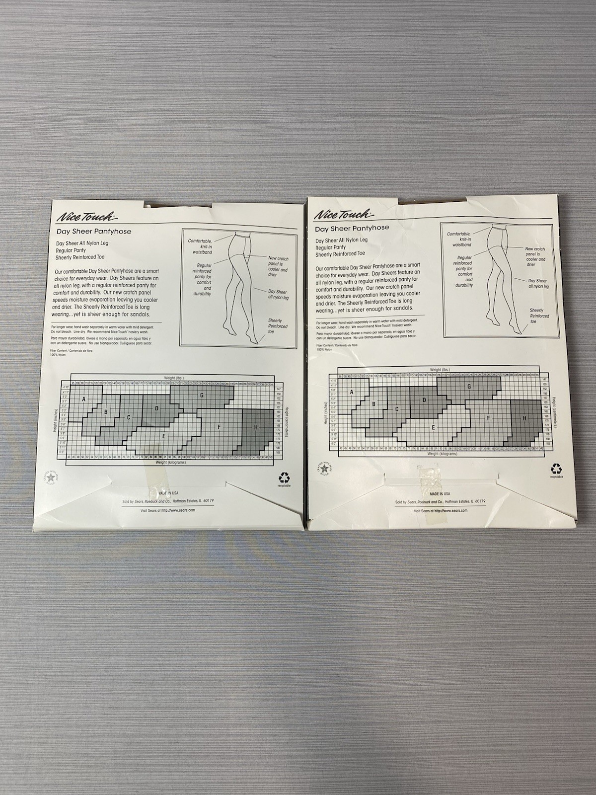 Vintage Sears Nice Touch Day Sheer Regular Panty Everyday Pantyhose Size D