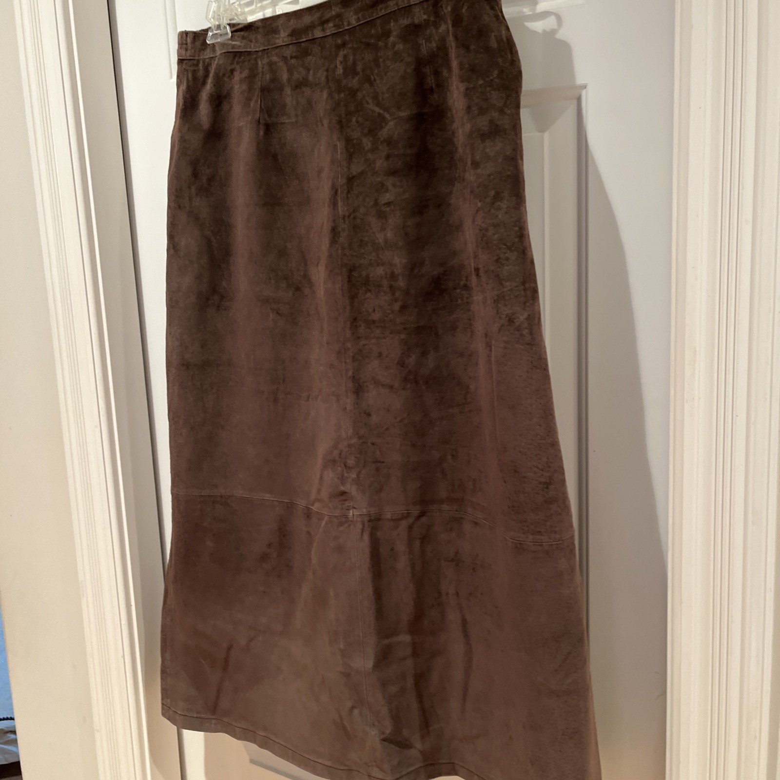 💝💐💕Stan Herman Studio Maxi Skirt Wm-16 Elegant Taupe Suede Lined EUC Read*