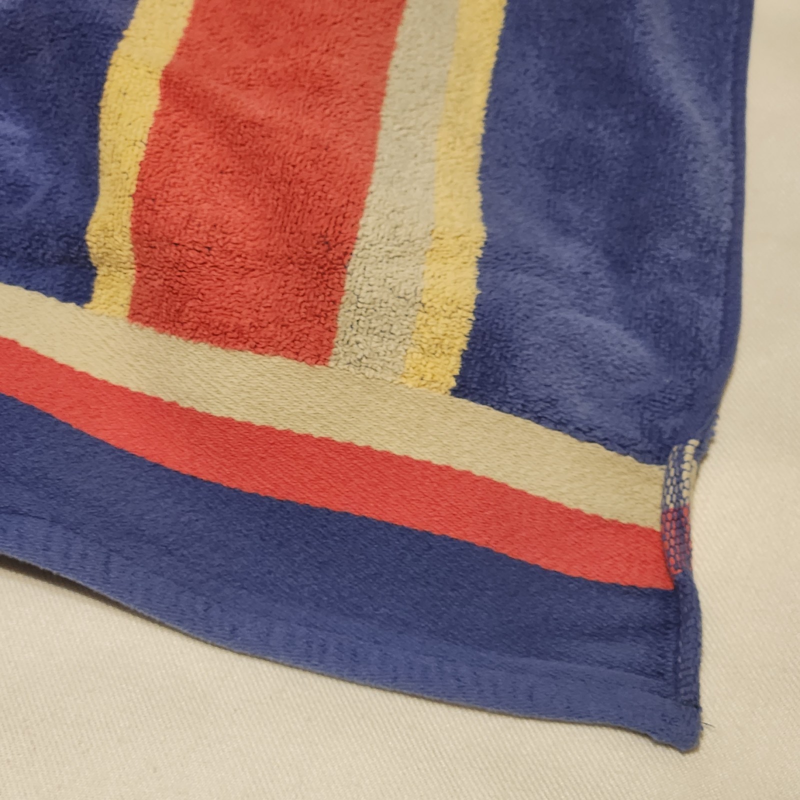 Vintage Cecil Saydah Sunbrights Beach Towel Striped Terry Karen Allen 35&Prime;X64&Prime;