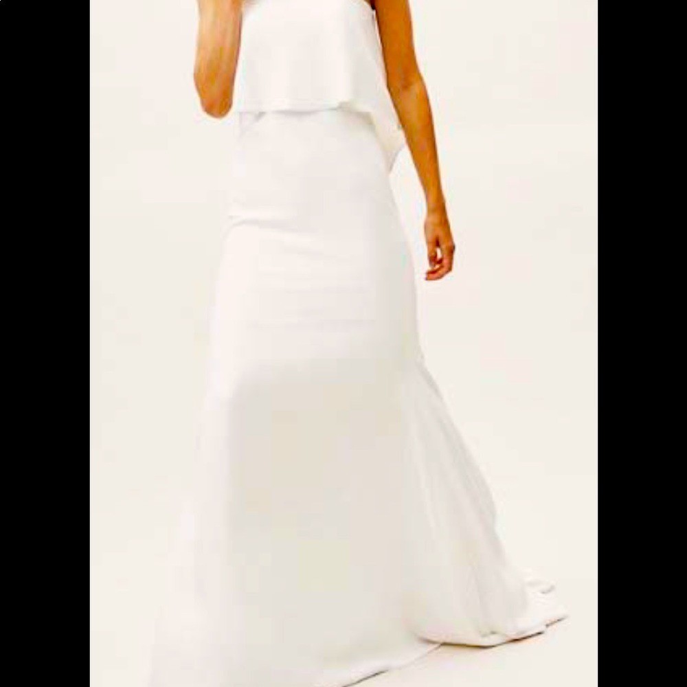 Whispers & Echoes White Strapless Wedding Dress Size 4