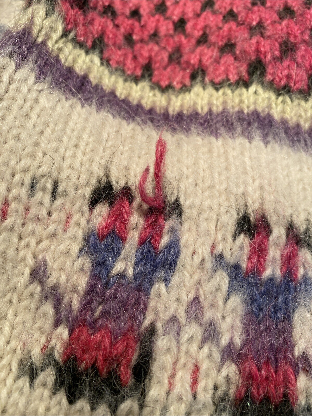 VTG Peruvian Alpaca Folk Hand Knitted Sweater Llama Peru Large Adult Unisex