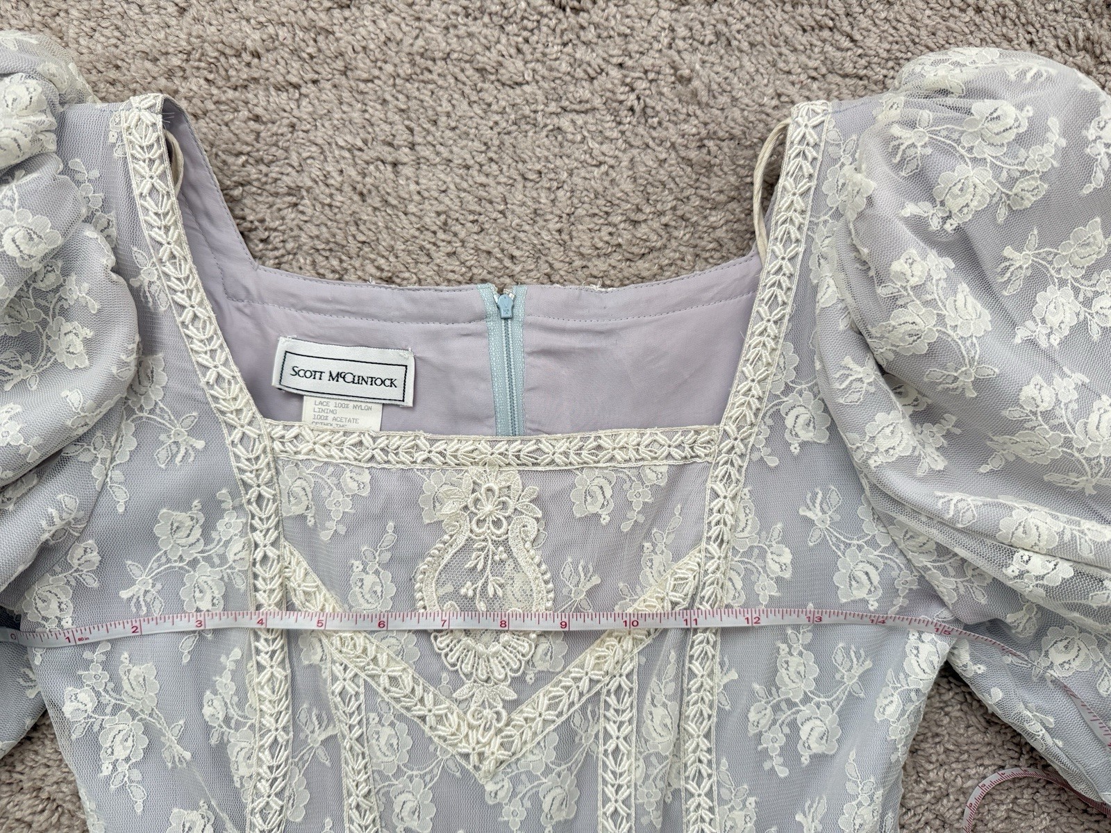 Vintage Scott McClintock Dress Lavender Size 8 Cottagecore Floral 80s PLace USA