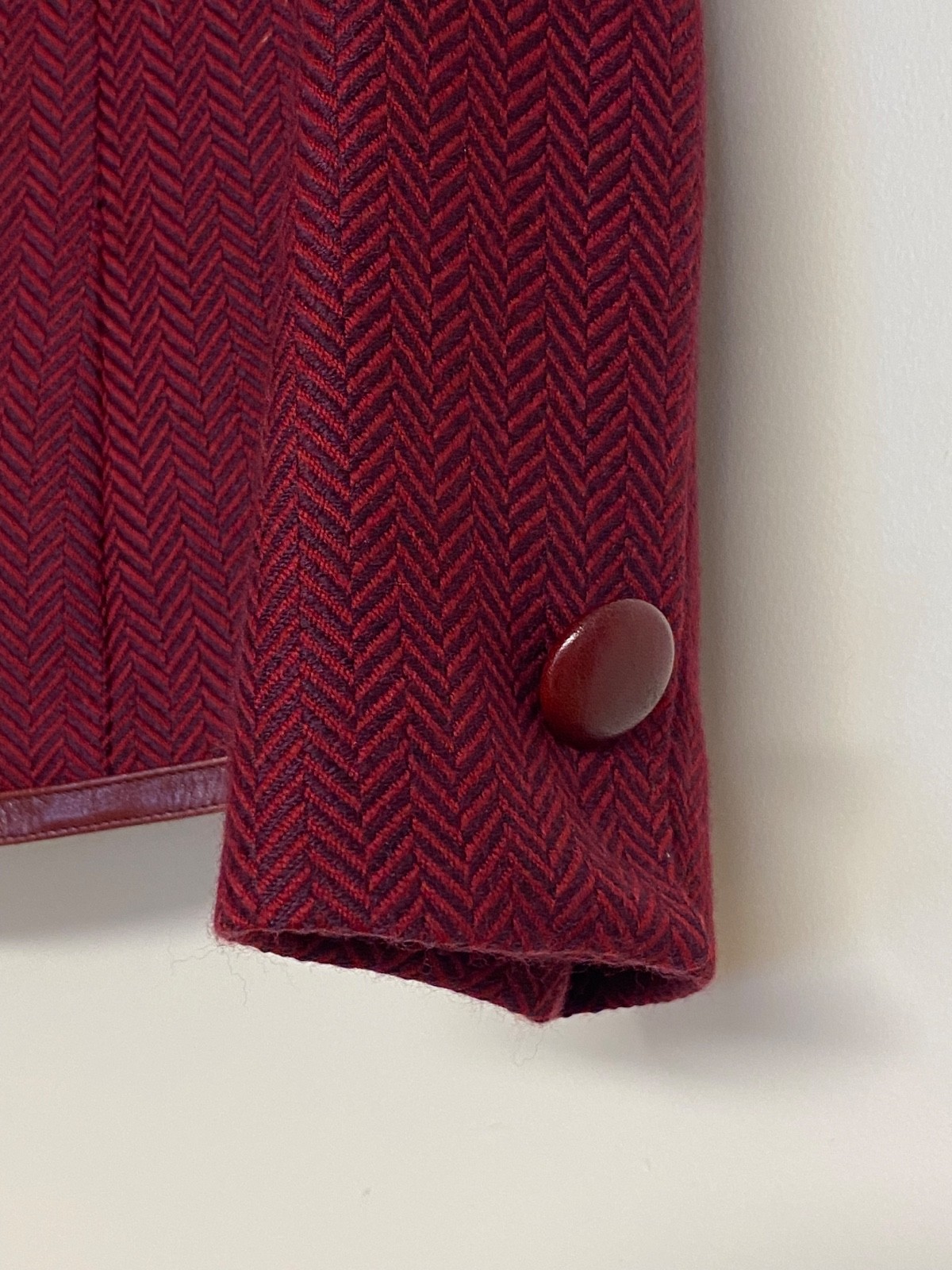Burgundy Wool Cashmere Sweater Jacket Size 4 Dana Buchman