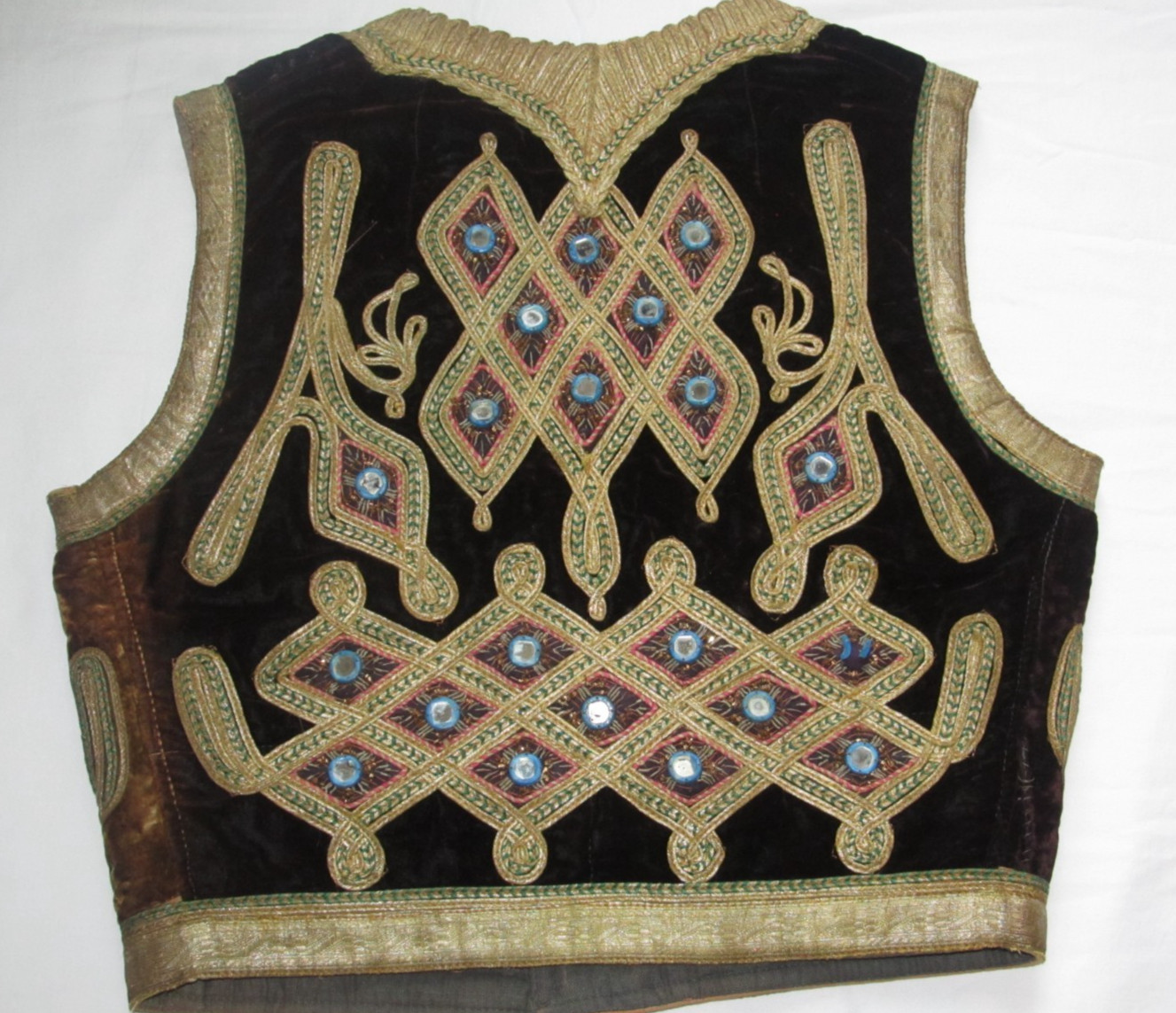 Vintage Turkish Vest Hendrix Morrison Style Made In Pakistan Velvet Gold Lloyds