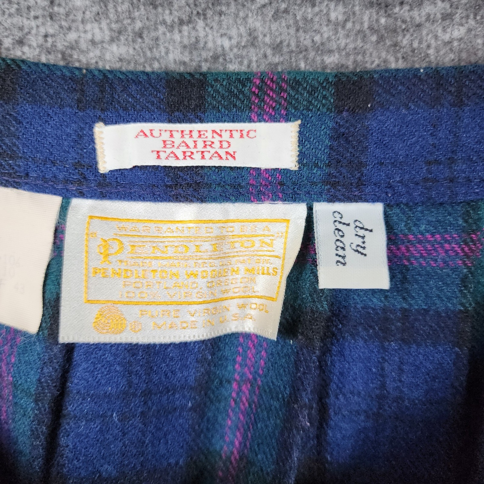Pendleton Pleated Maxi Skirt Women 10 Blue Green Bailey Tartan Wool Vintage