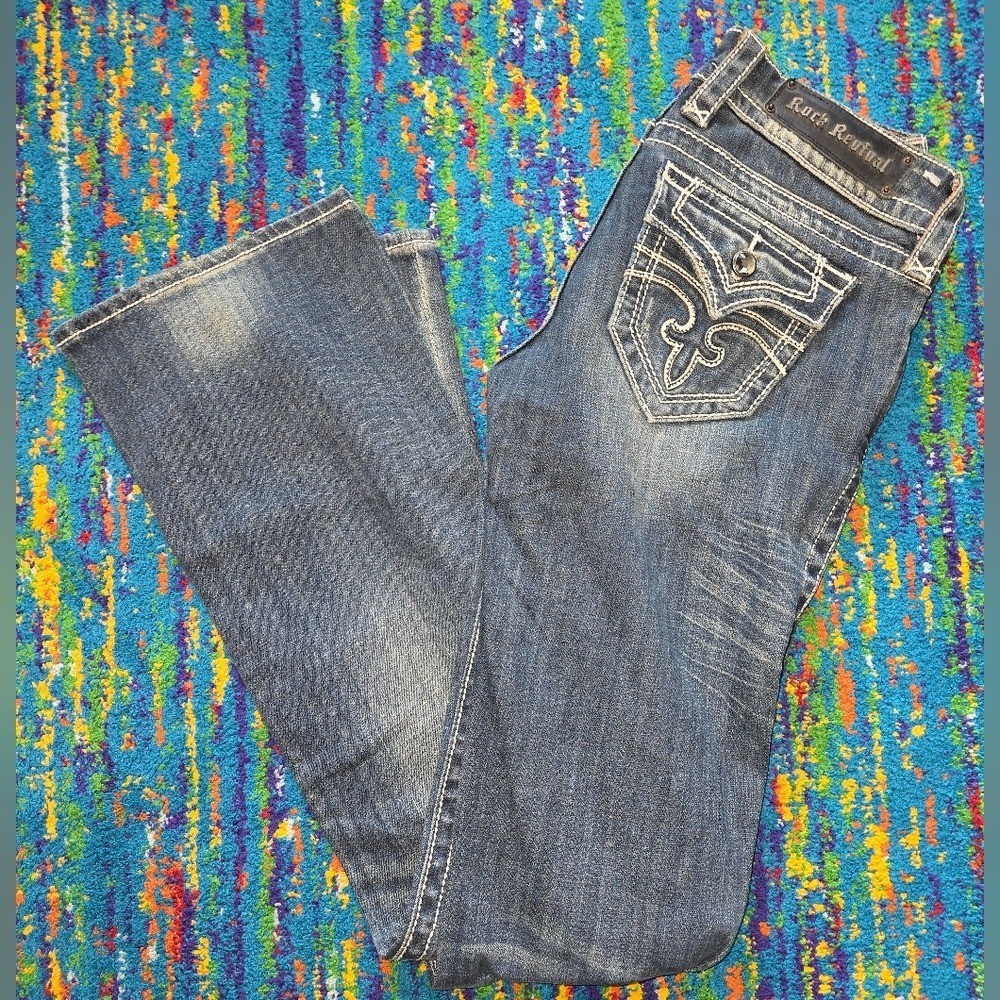 NWOT Rock Revival Size 26×33.5 Celine Bootcut Flap Pocket Women&rsquo;s Jeans