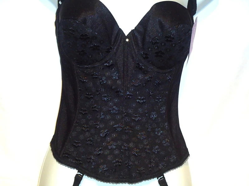 NWT Dominique 8739 BLACK Lace CONVERTABLE Bustier Bridal Corset Merry Widow 40C