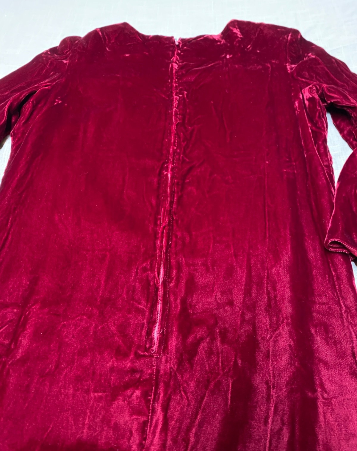 Vintage Velvet Dress 60s Maxi Handmade Red Burgundy Gothic Witchy Mod Glam 1960s
