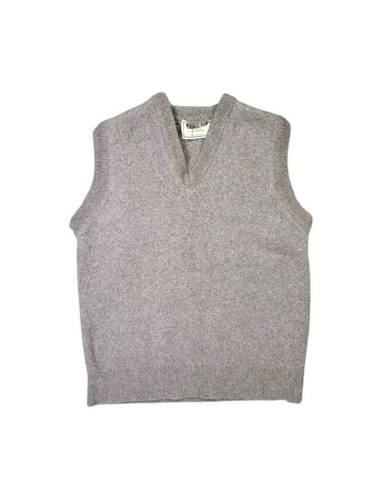 Vtg Sweater Vest 50% Mink Fur 50% Fine Merino Wool Women&rsquo;s Small Camel Brown Tan