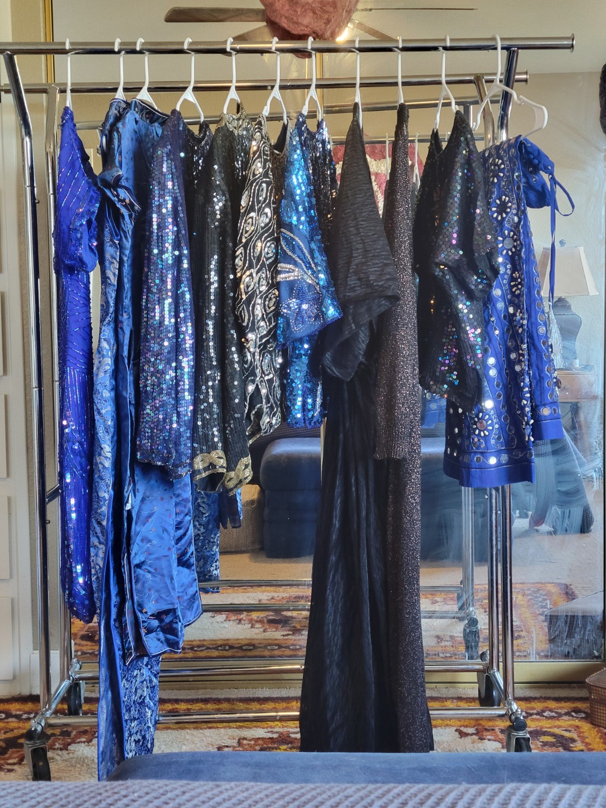 VINTAGE LADIES LOT, 1970S, 1980S, 1990S, BEADED,SEQUIN, DRESSES & MORE